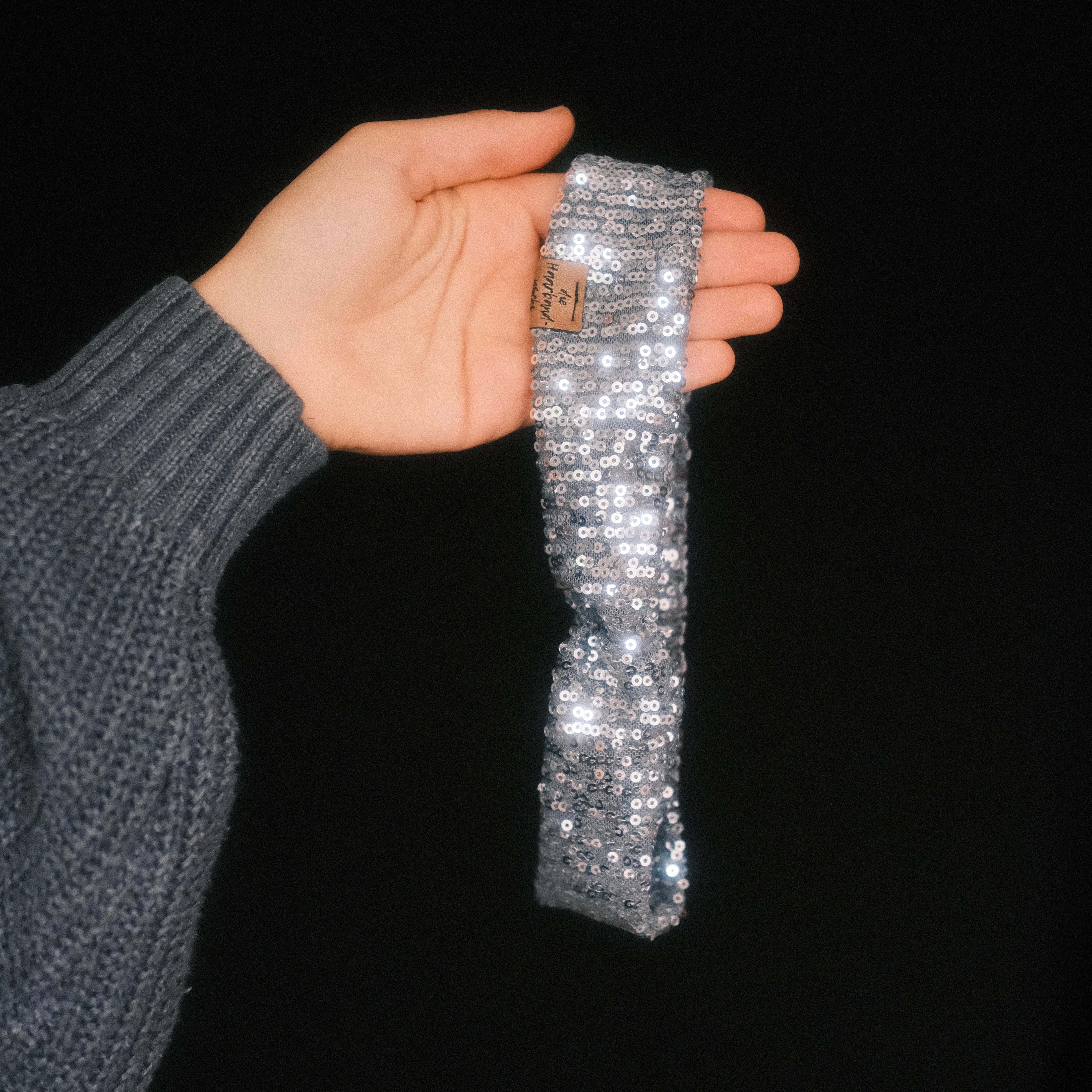 Basic Haarband - Pailletten Silberglanz