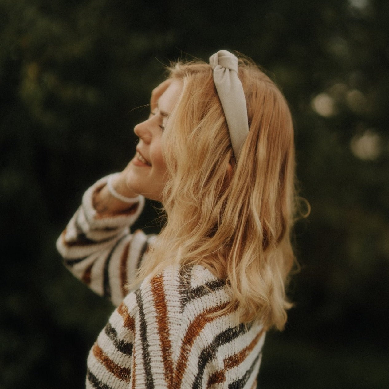 Elli - beige Haarreif Knoten