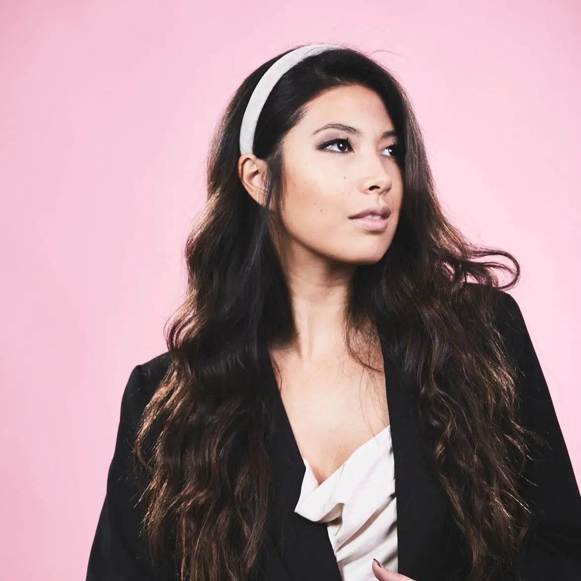 Anna beige Samt Haarreif