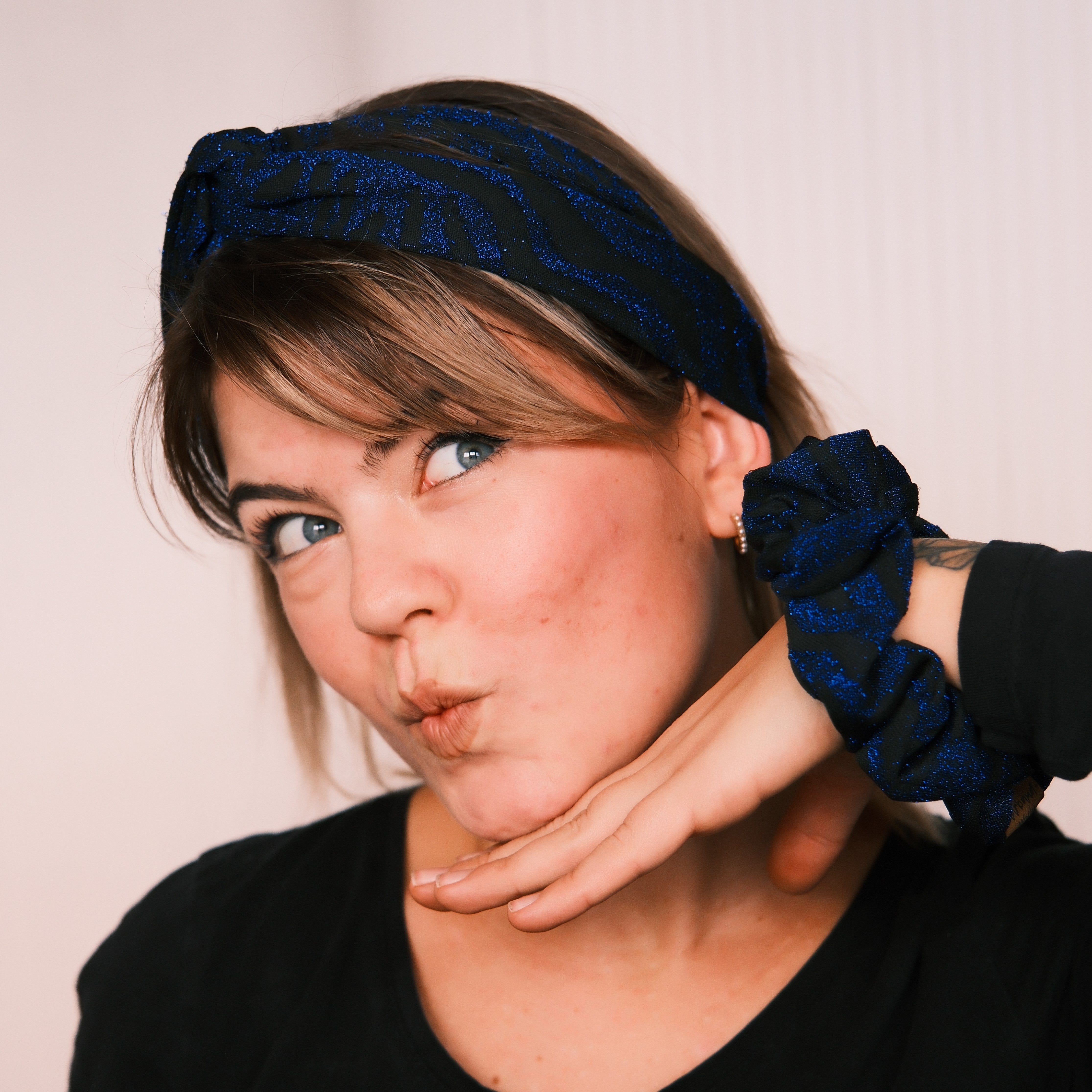 Scrunchie - Tiger Blau