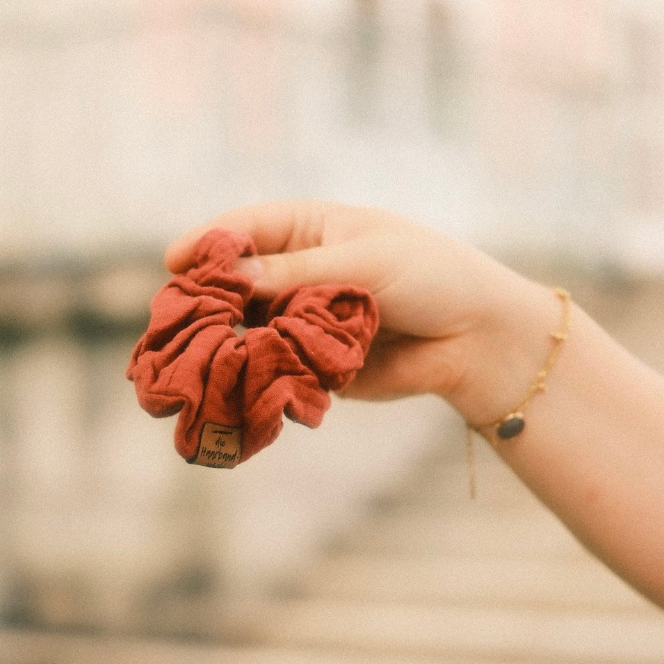 Scrunchie Musselin Rosé