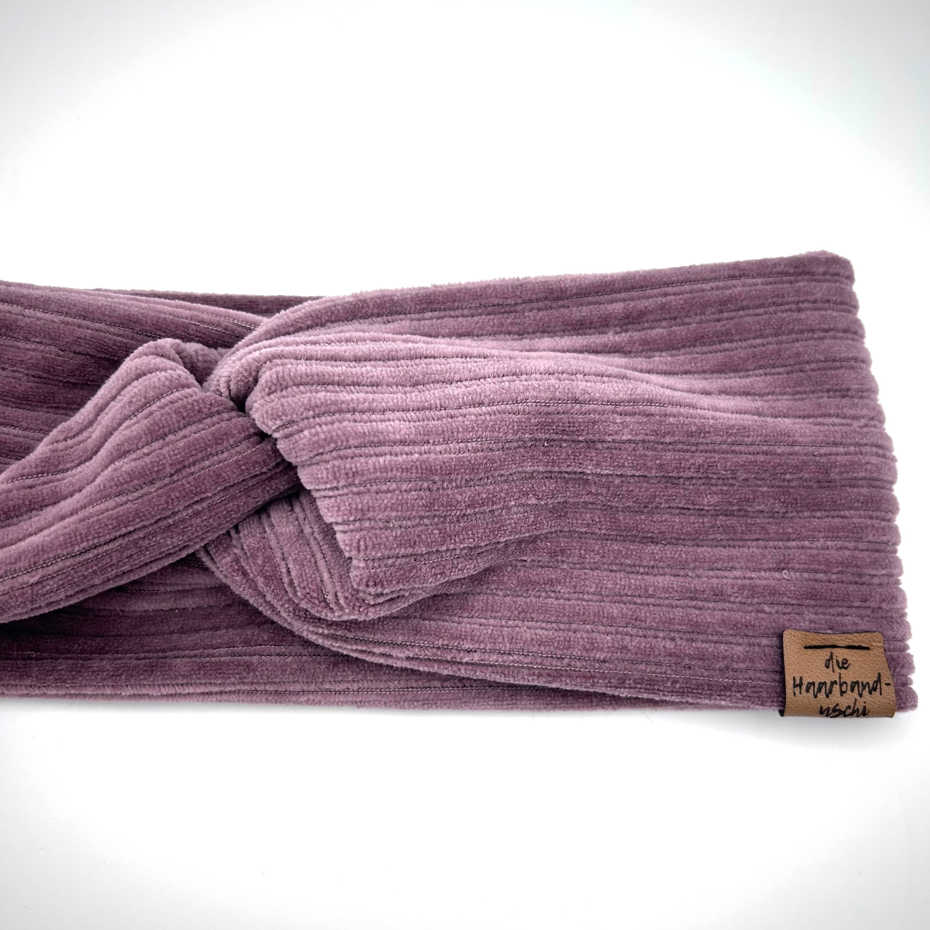 Basic Haarband - Cord Pastell Lila