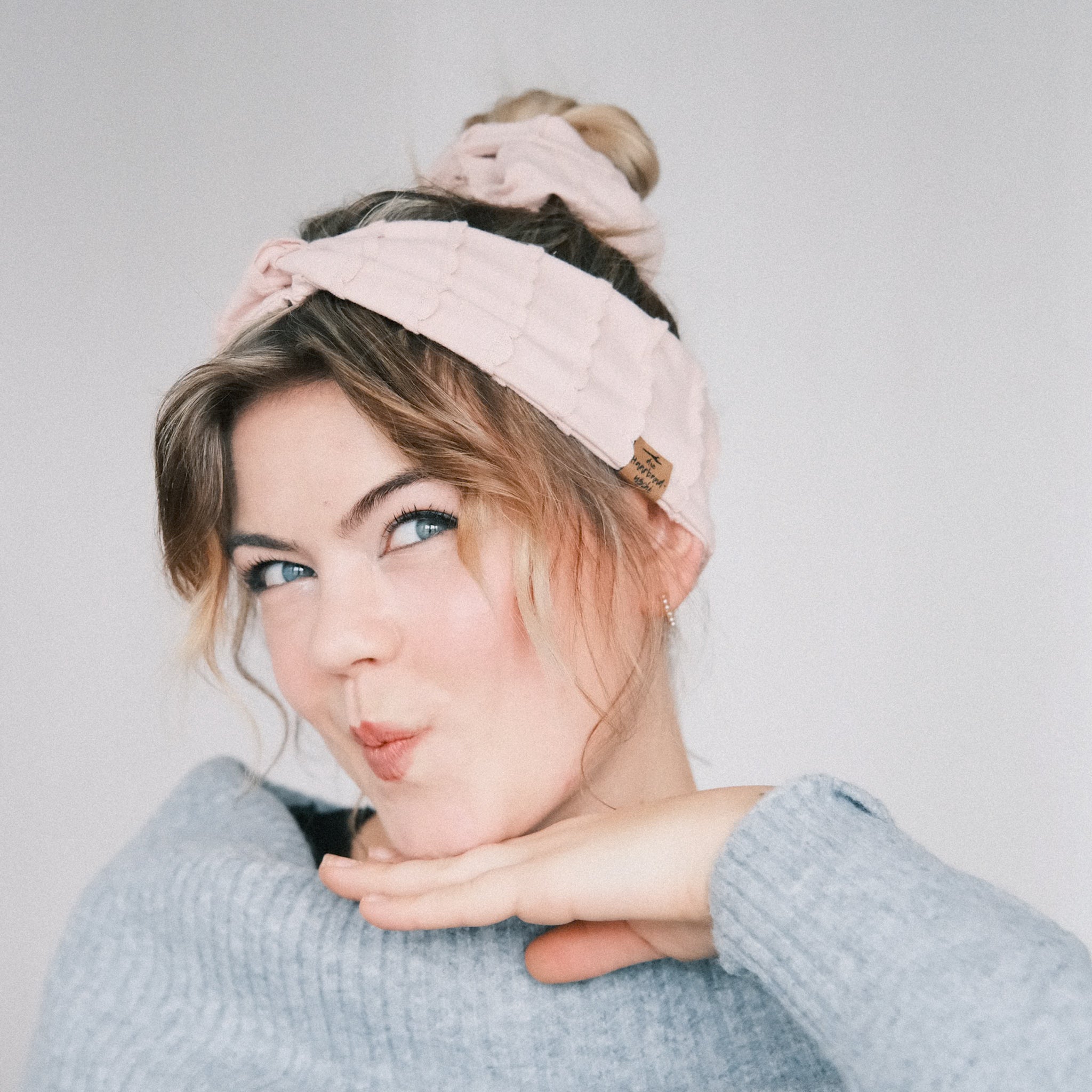 Basic Haarband - Feinrüsche Rosa