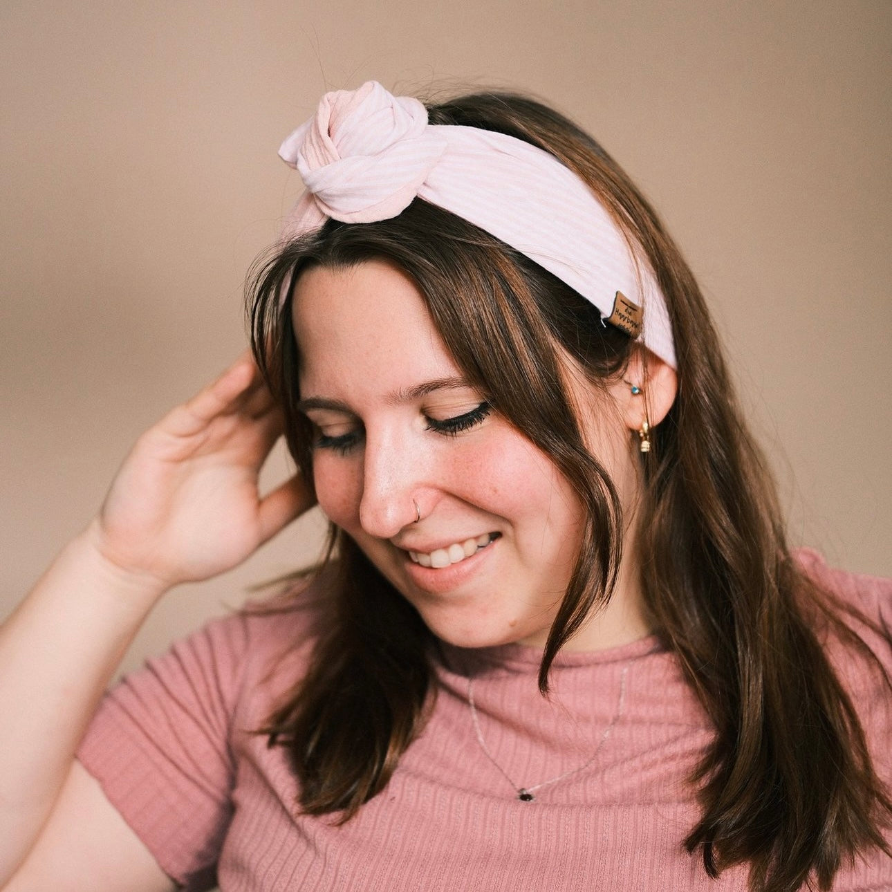 Drahthaarband 2 Seiten gestreift Rosa