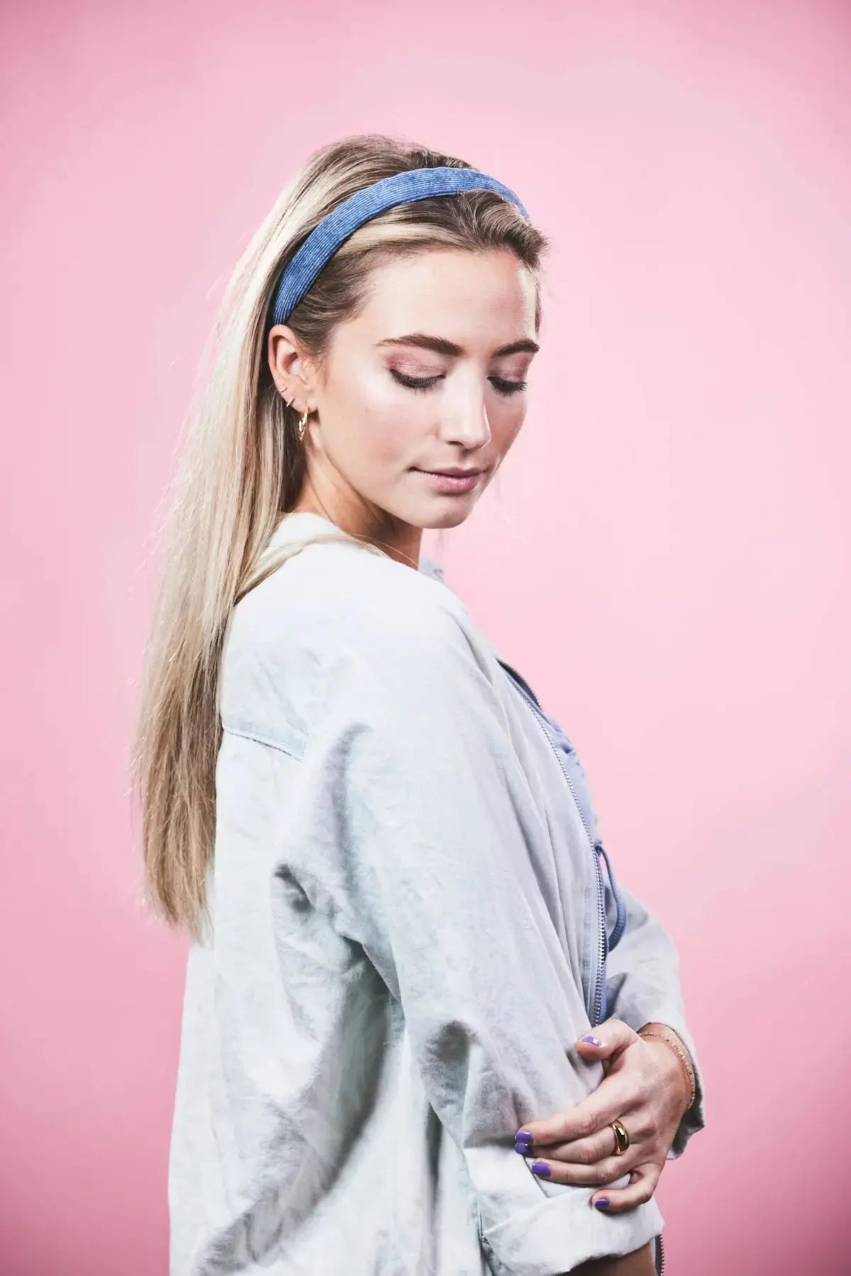 Anna blau Cord Haarreif