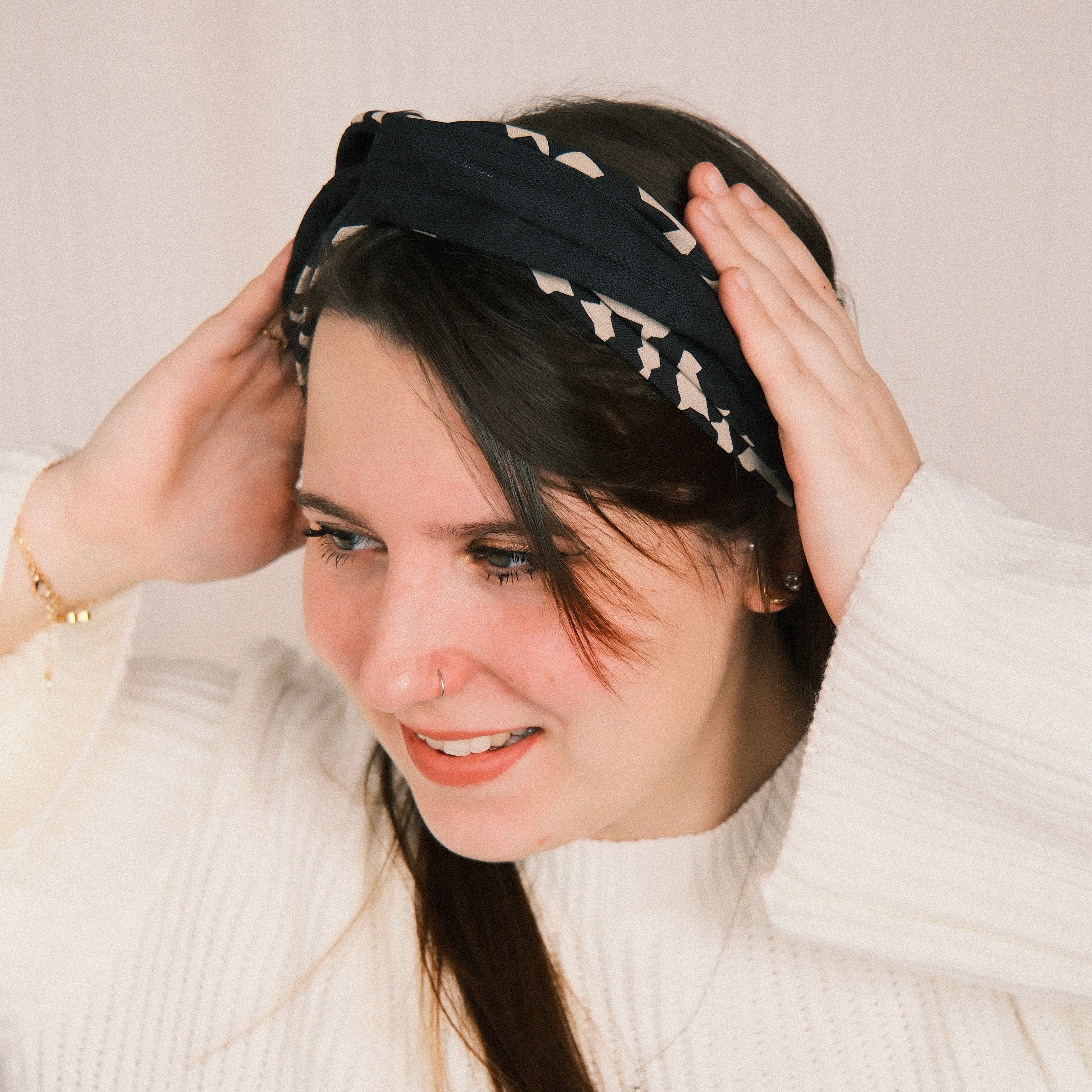 Drahthaarband 2 Seiten - Abstrakt Schwarz