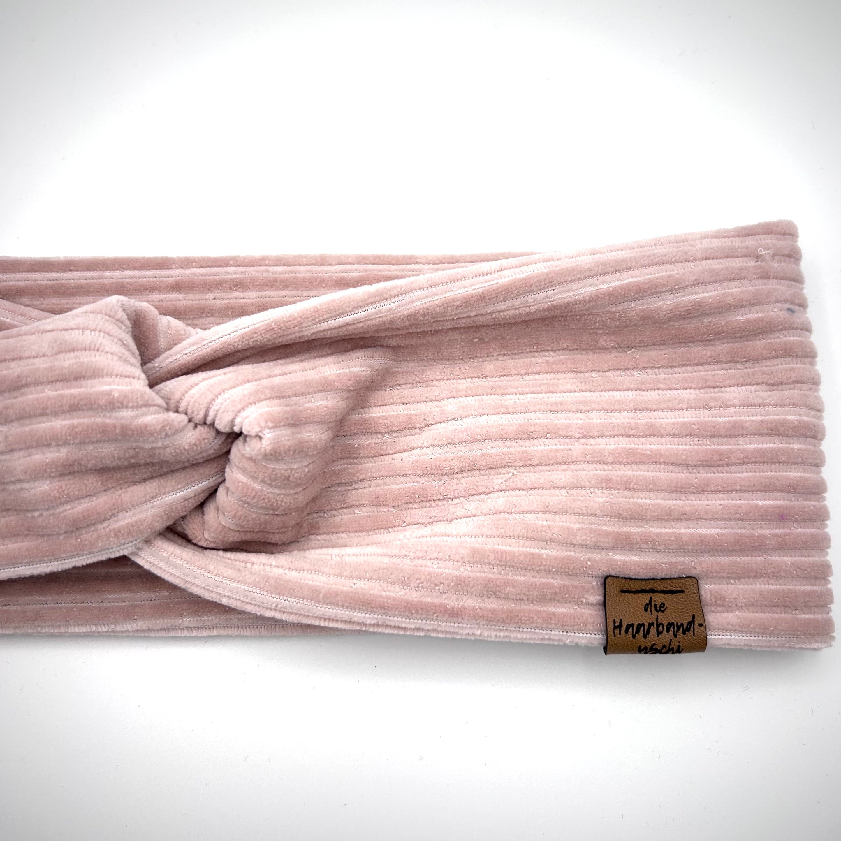 Basic Haarband - Cord Rosa