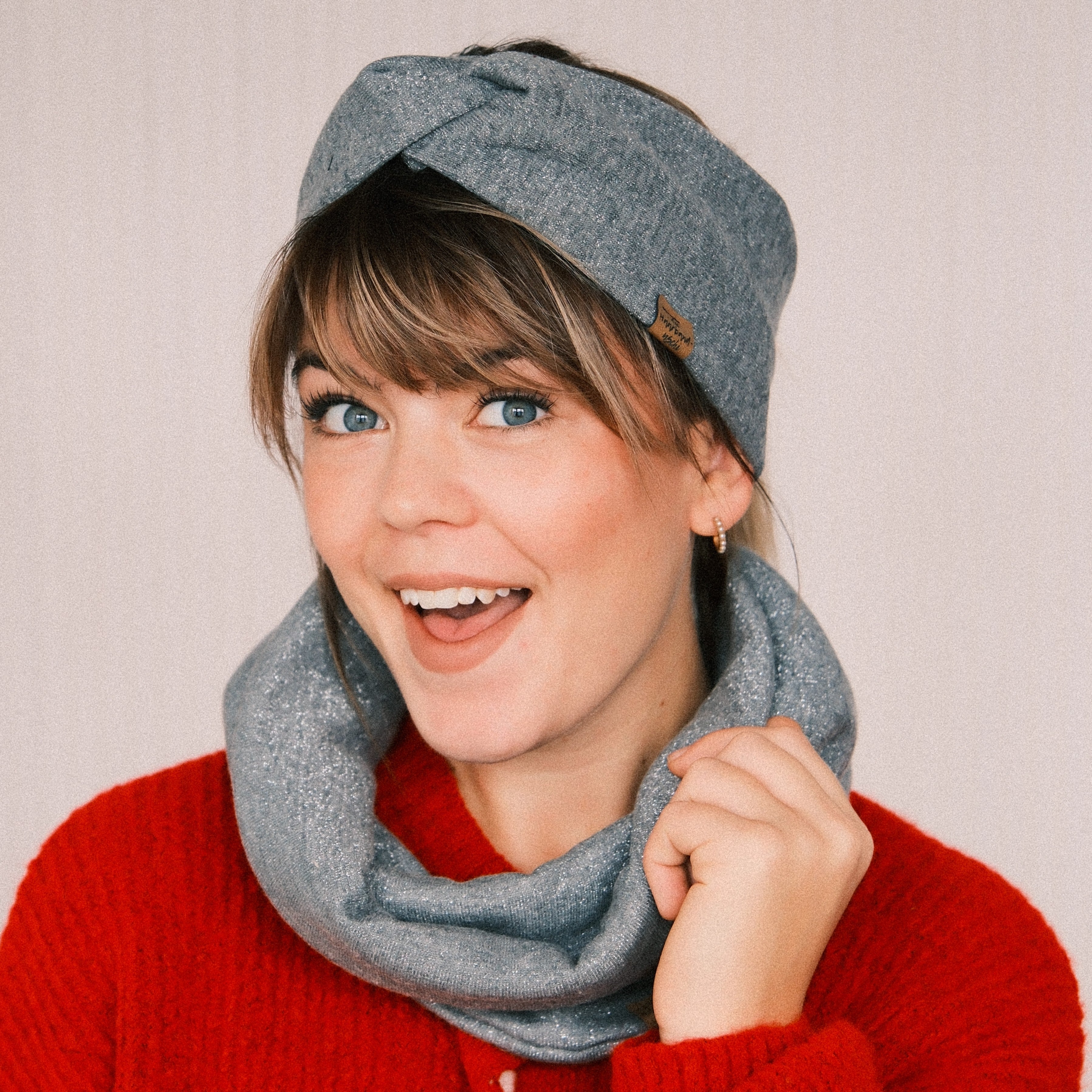 Basic Haarband - Glitzer Grau