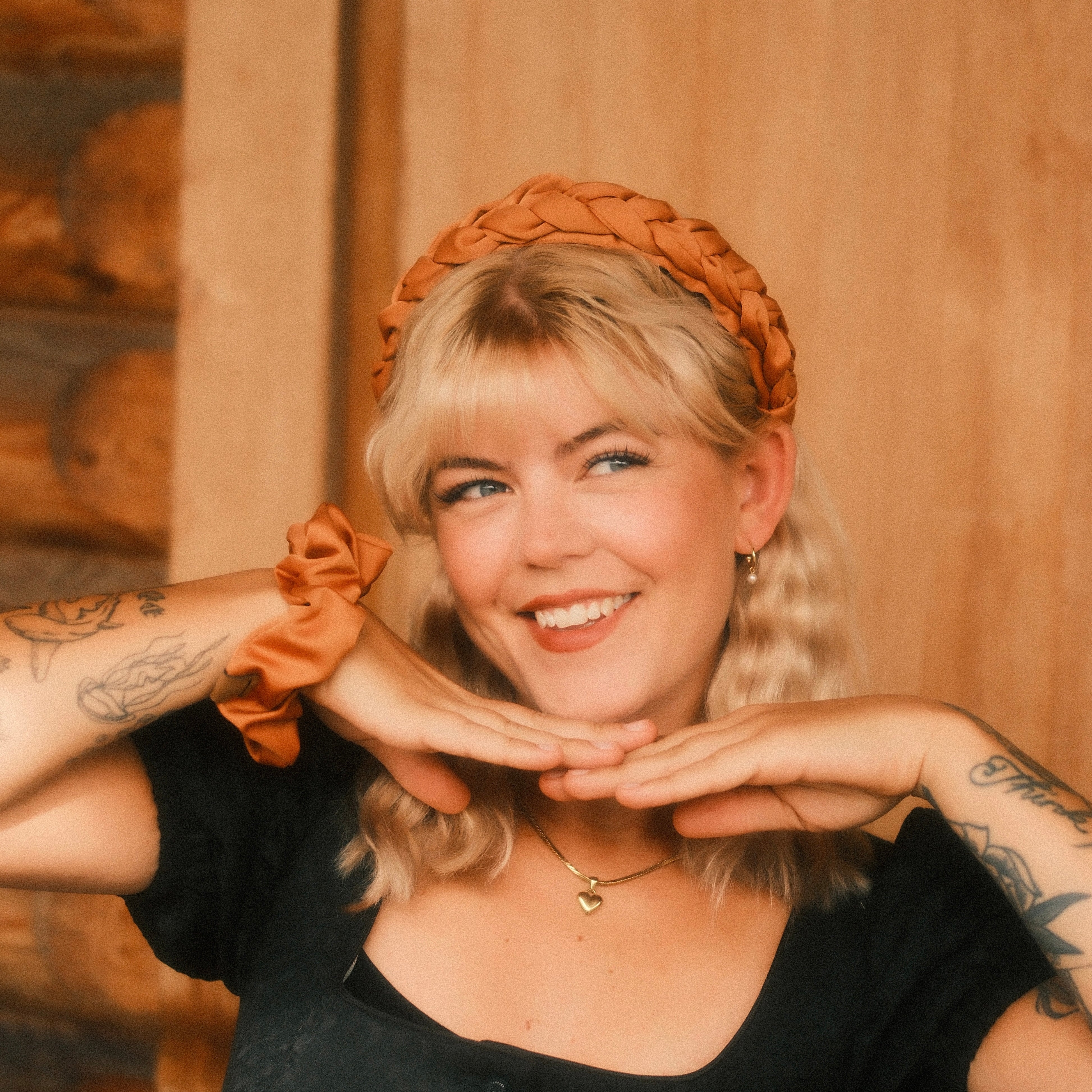 Scrunchie Satin Golden Safran