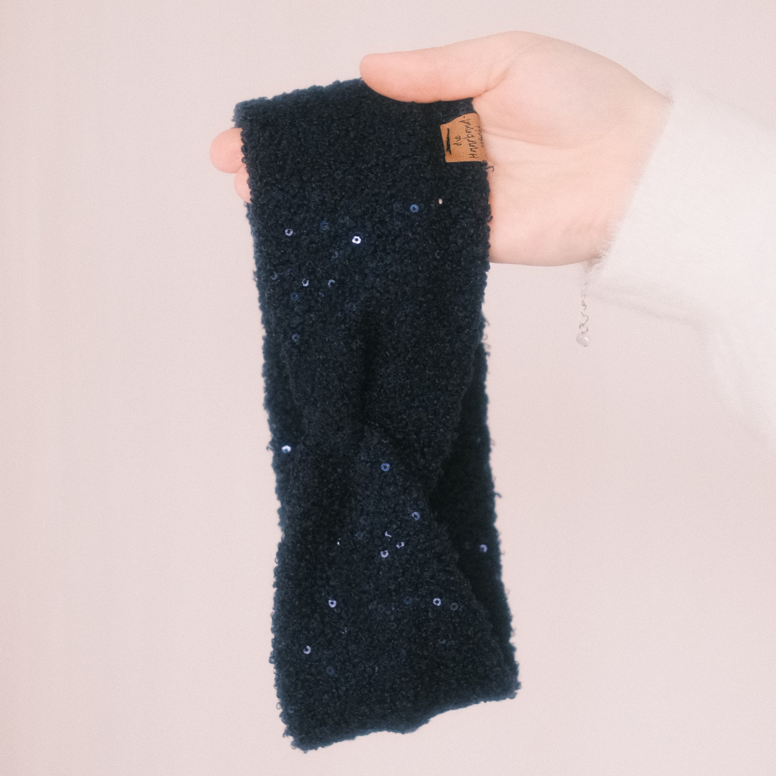 Basic Haarband - Teddy Pailletten Dunkelblau