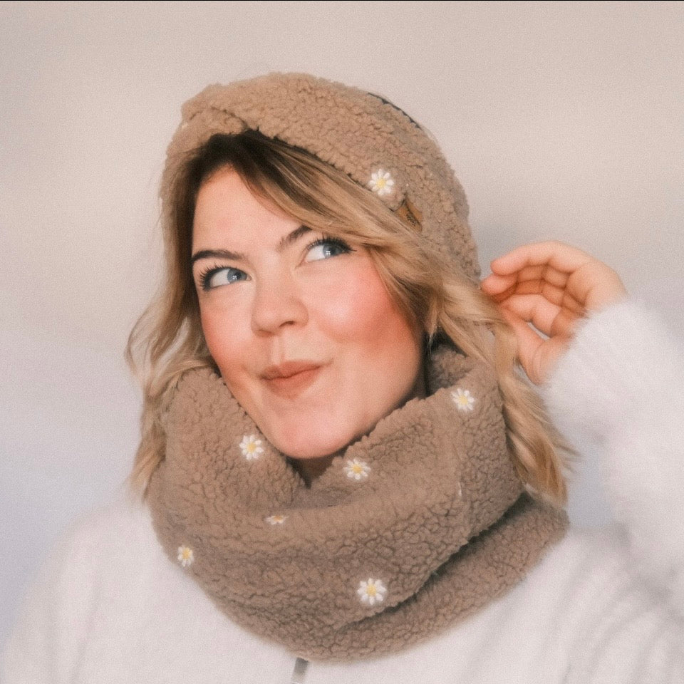 Basic Haarband - Teddy Flower Beige