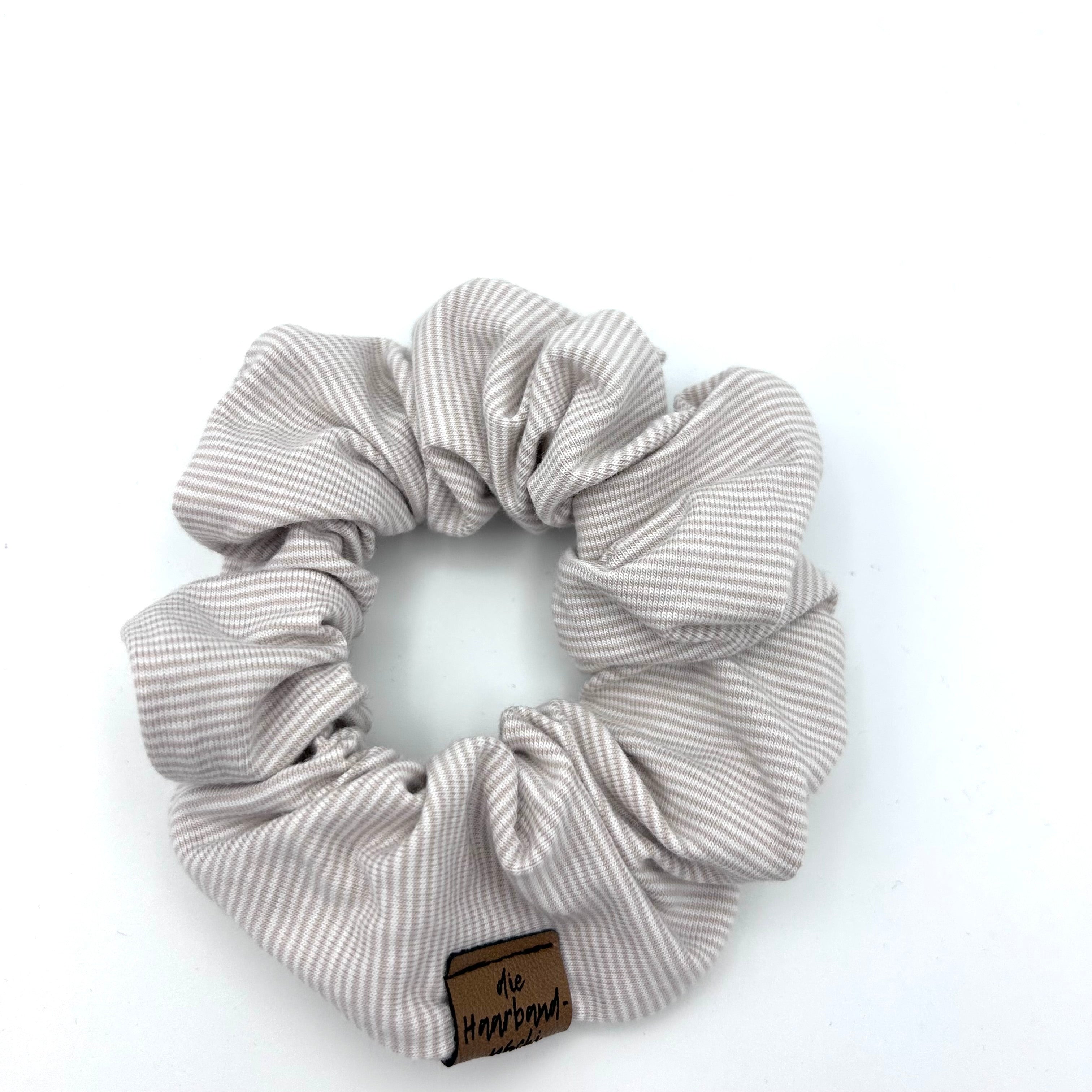 Scrunchie - gestreift Beige