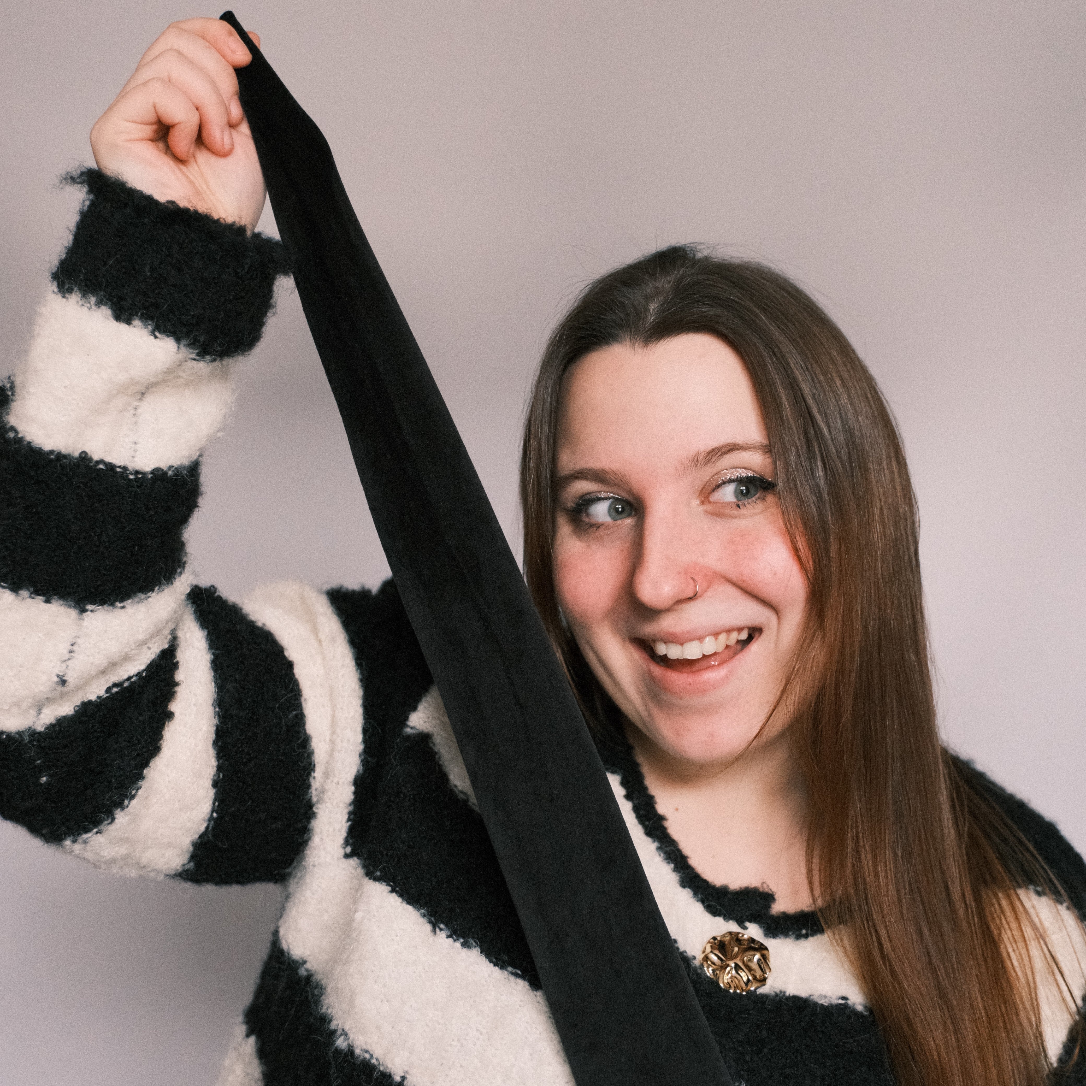 Drahthaarband schmal- Samt Schwarz Onyx