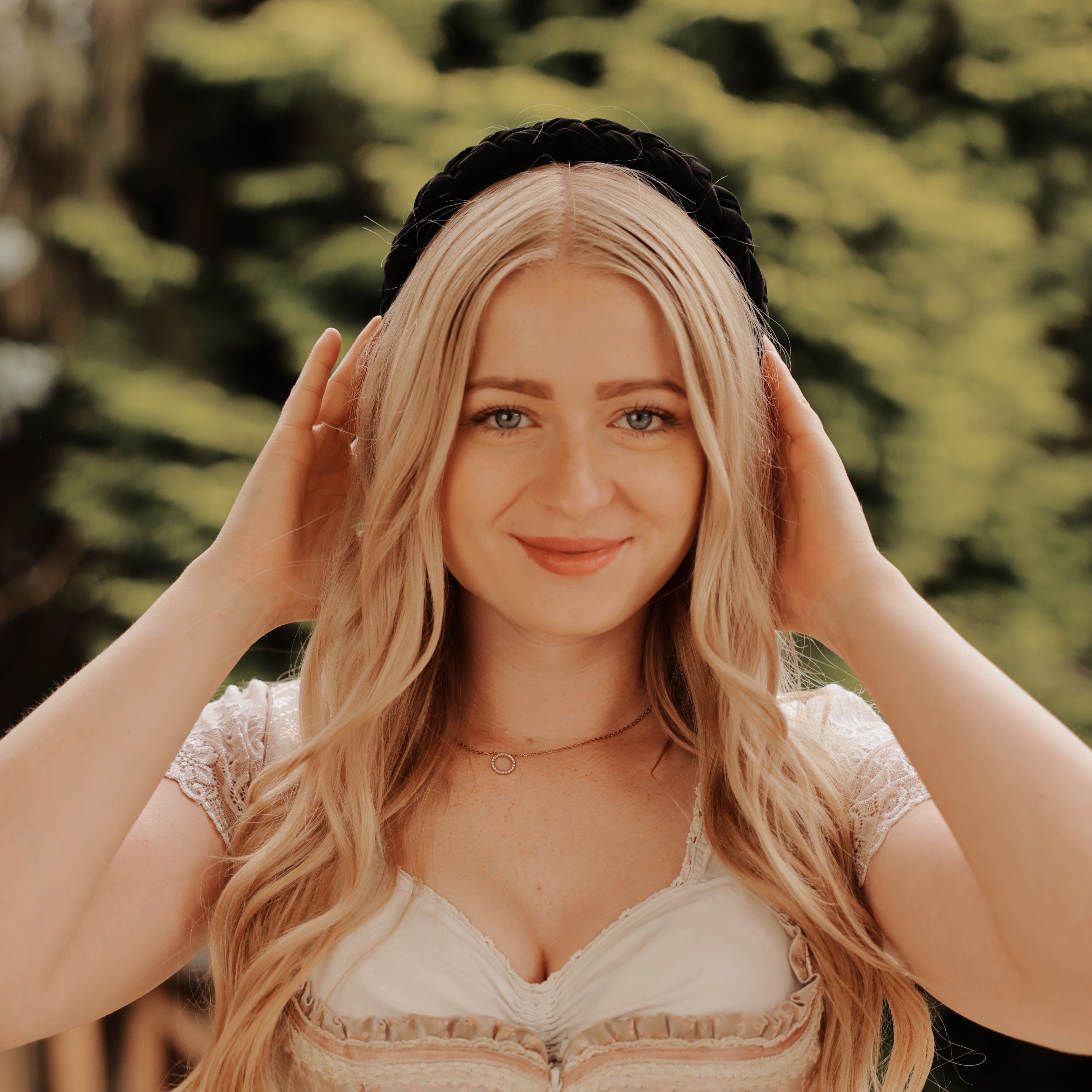 Dirndlhaarreif - geflochten Schwarz