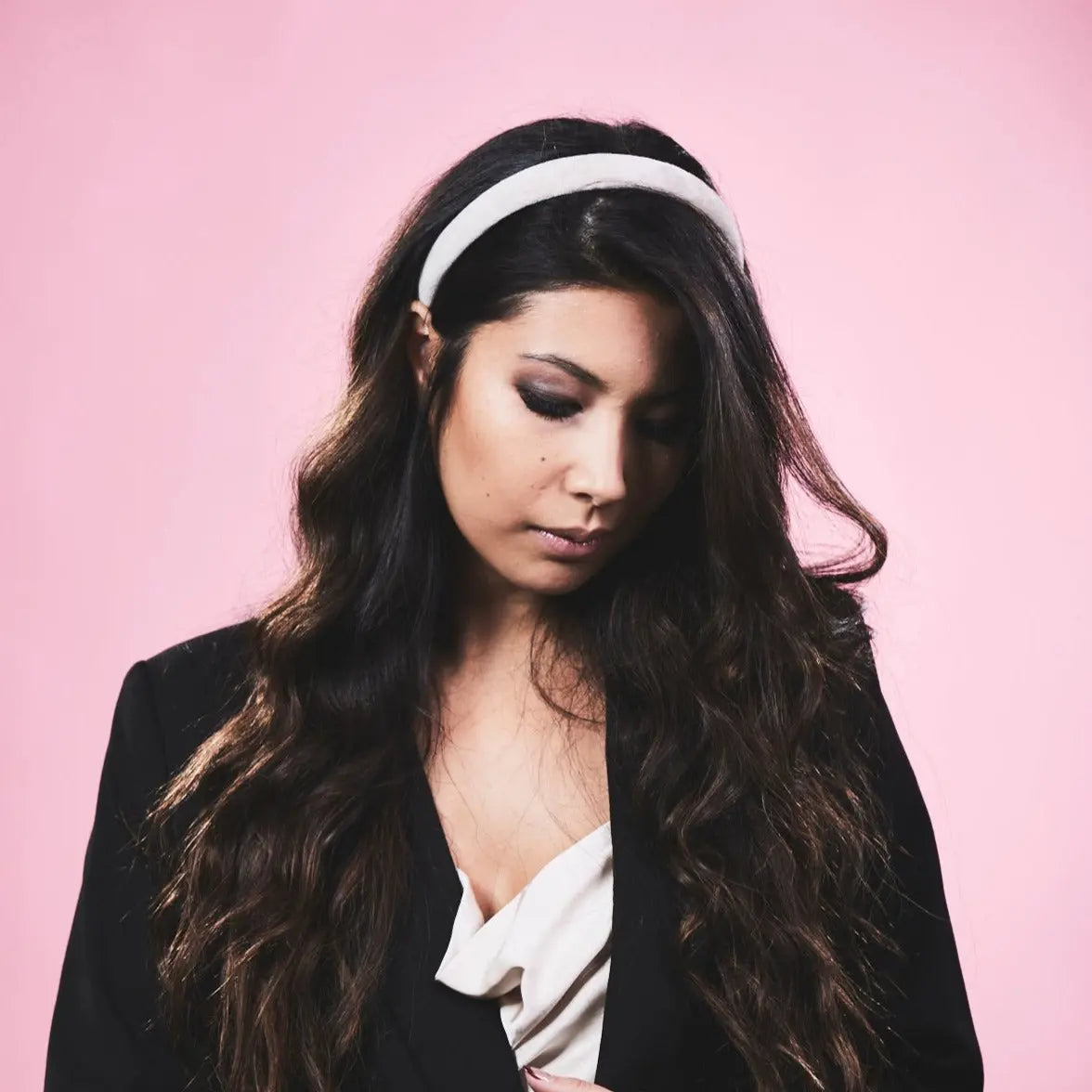 Anna beige Samt Haarreif