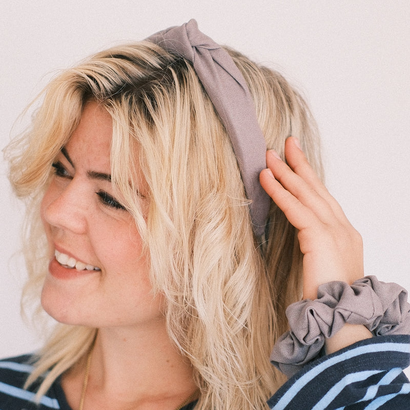 Scrunchie - Jeans Rauchgrau
