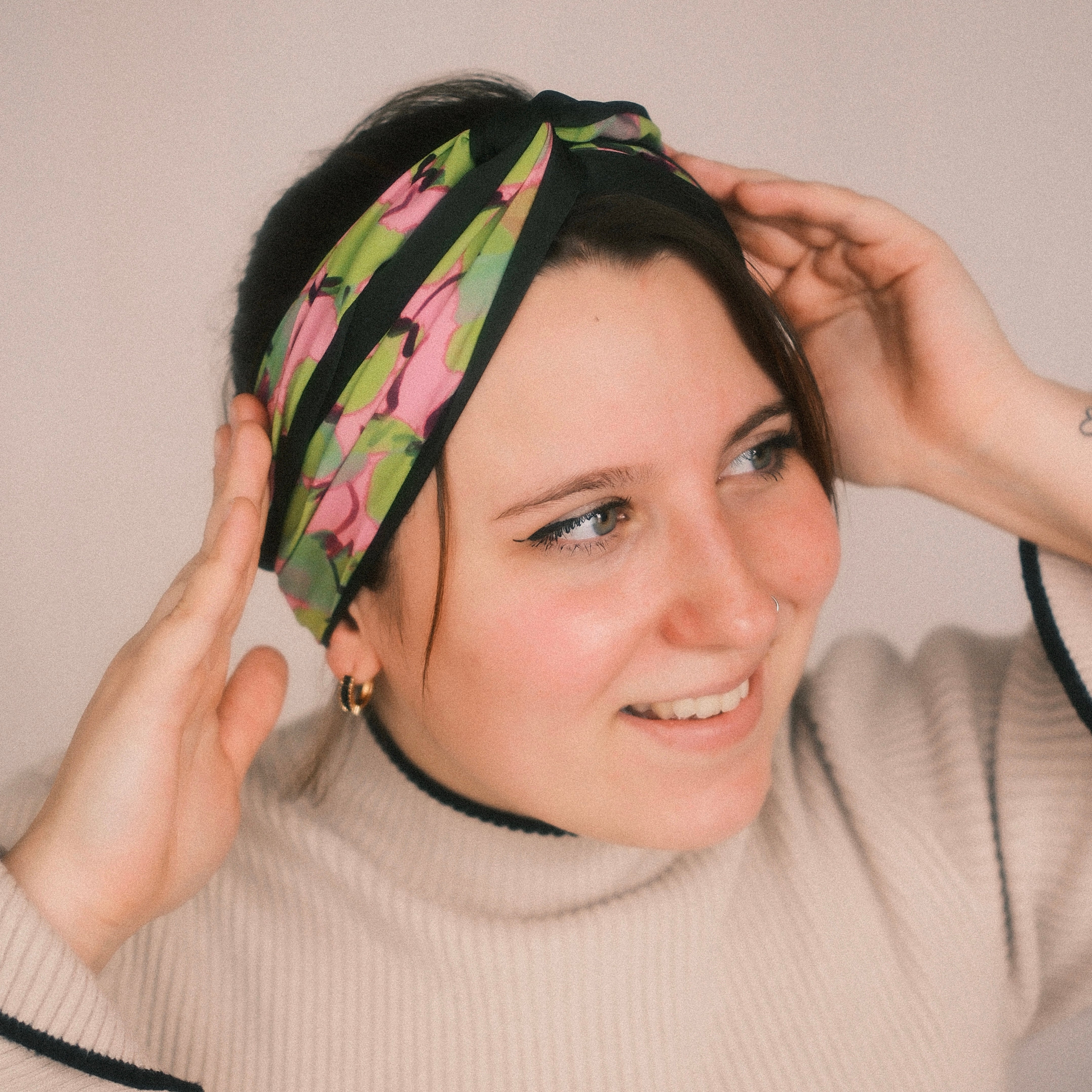 Drahthaarband 2 Seiten - Waldgrün/Kleeblatt