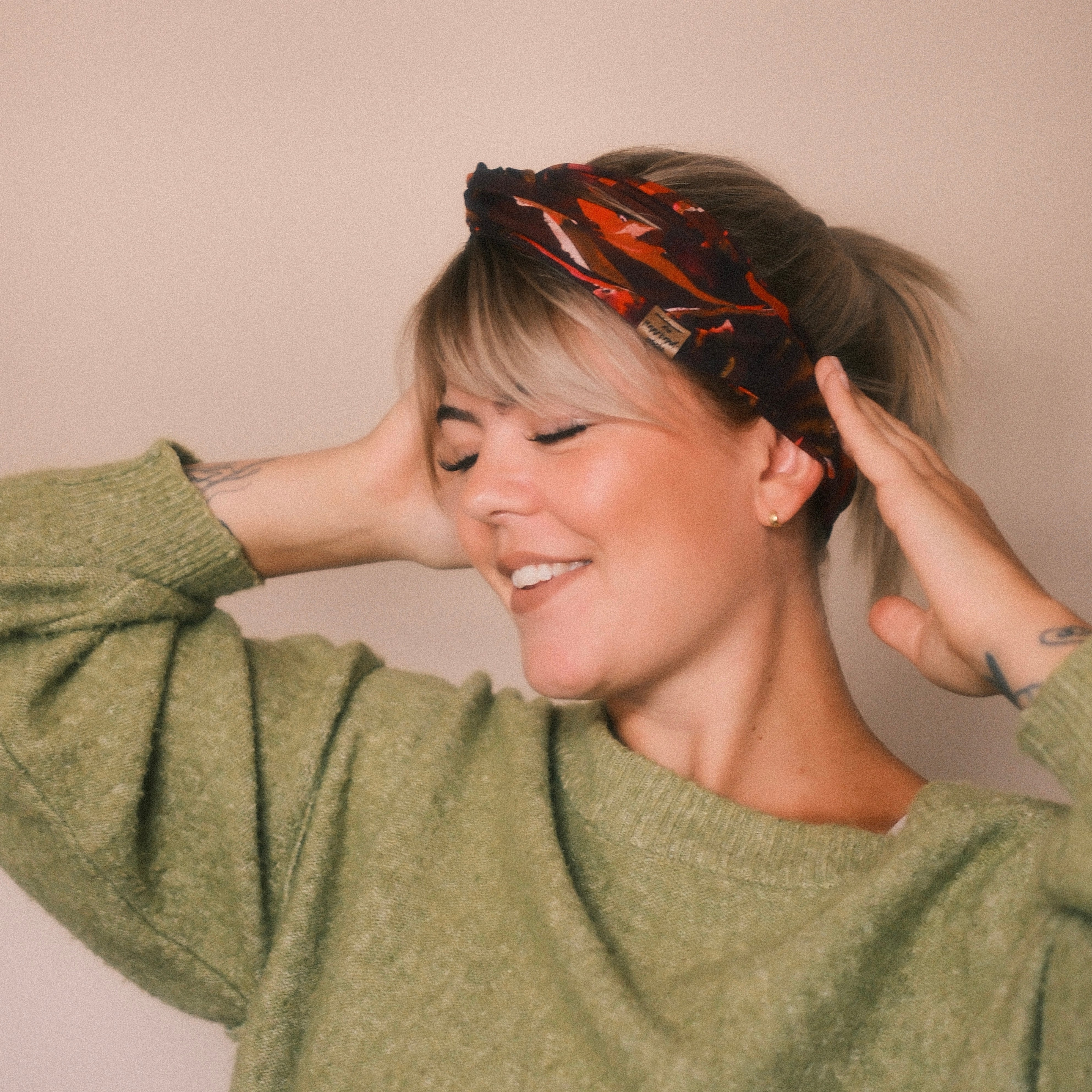 Drahthaarband schmal - Herbstzauber Orange