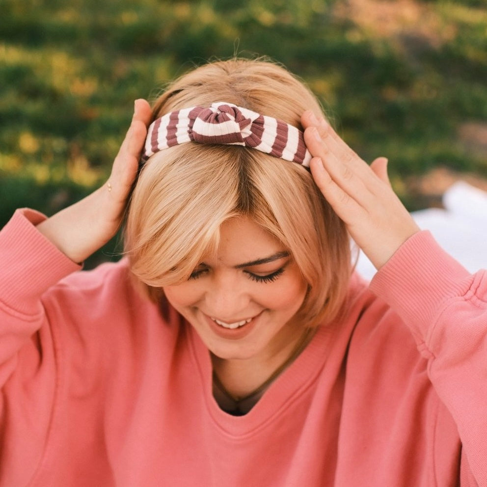 Lilly - gestreift Altrosa