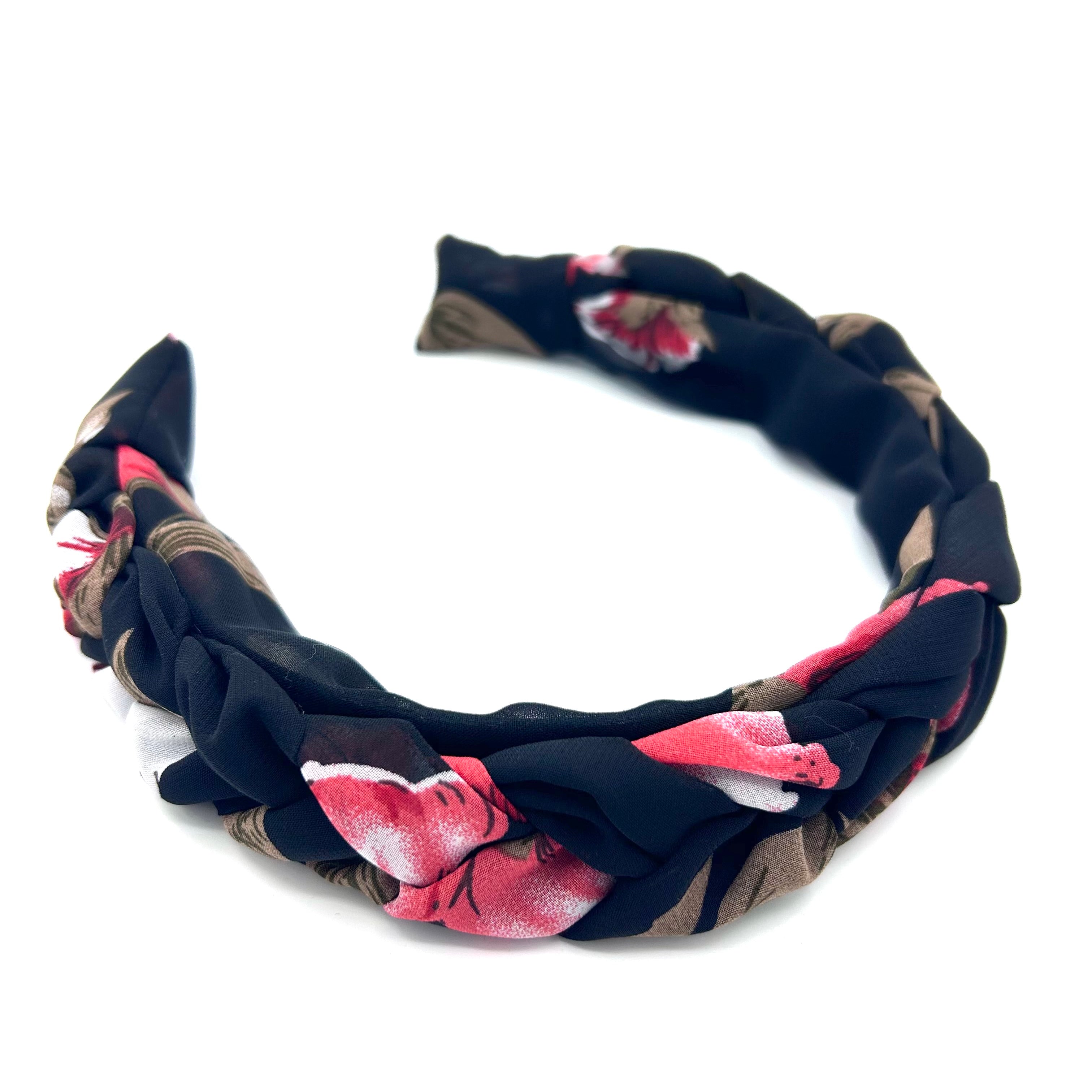 Vivi Breit - Blumen beige/schwarz/rot