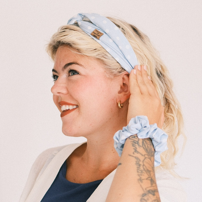 Scrunchie - Dots Hellblau