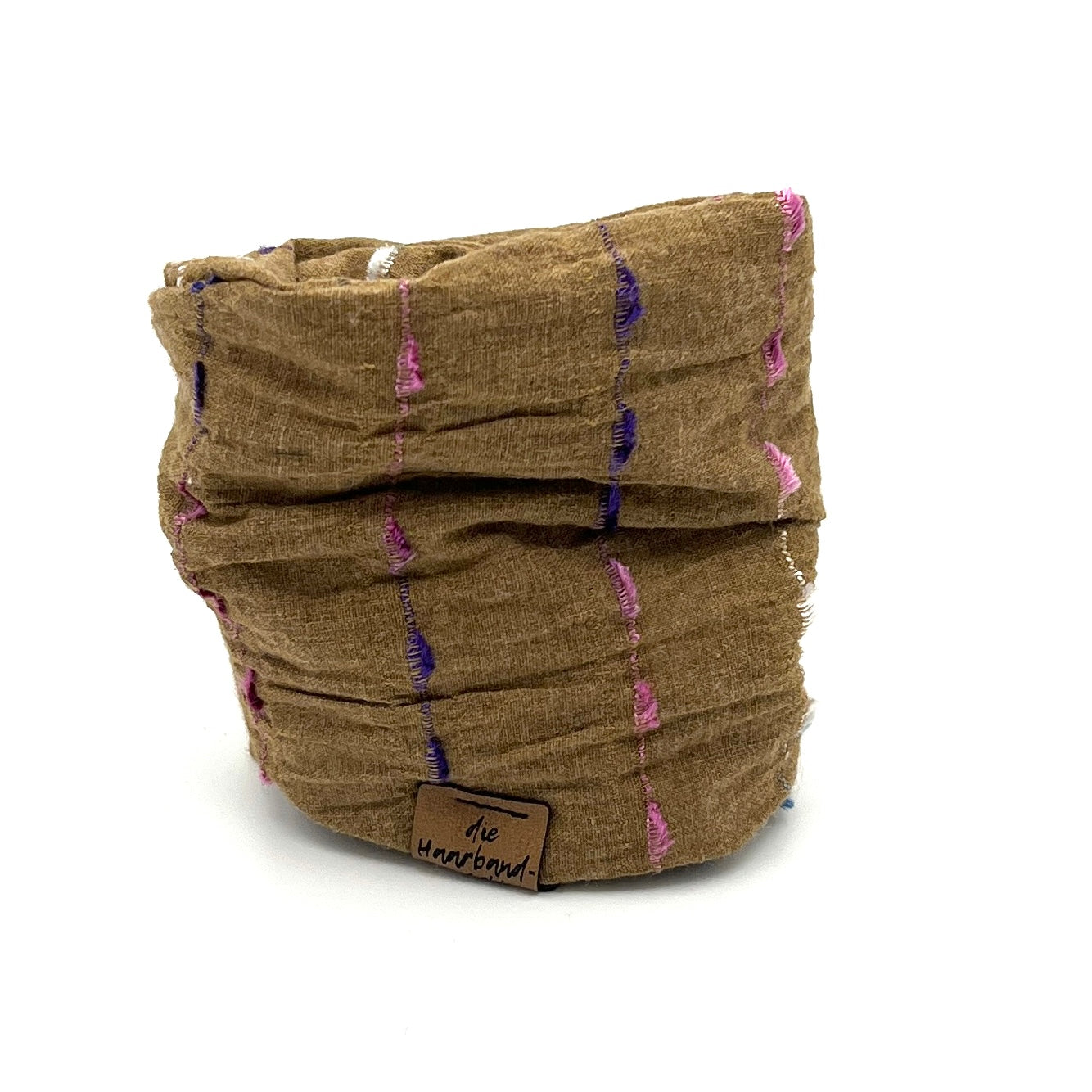 Drahthaarband breit Boho braun