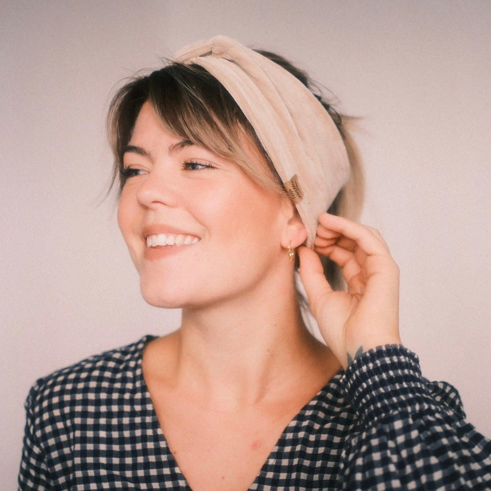 Basic Haarband - Cord Beige