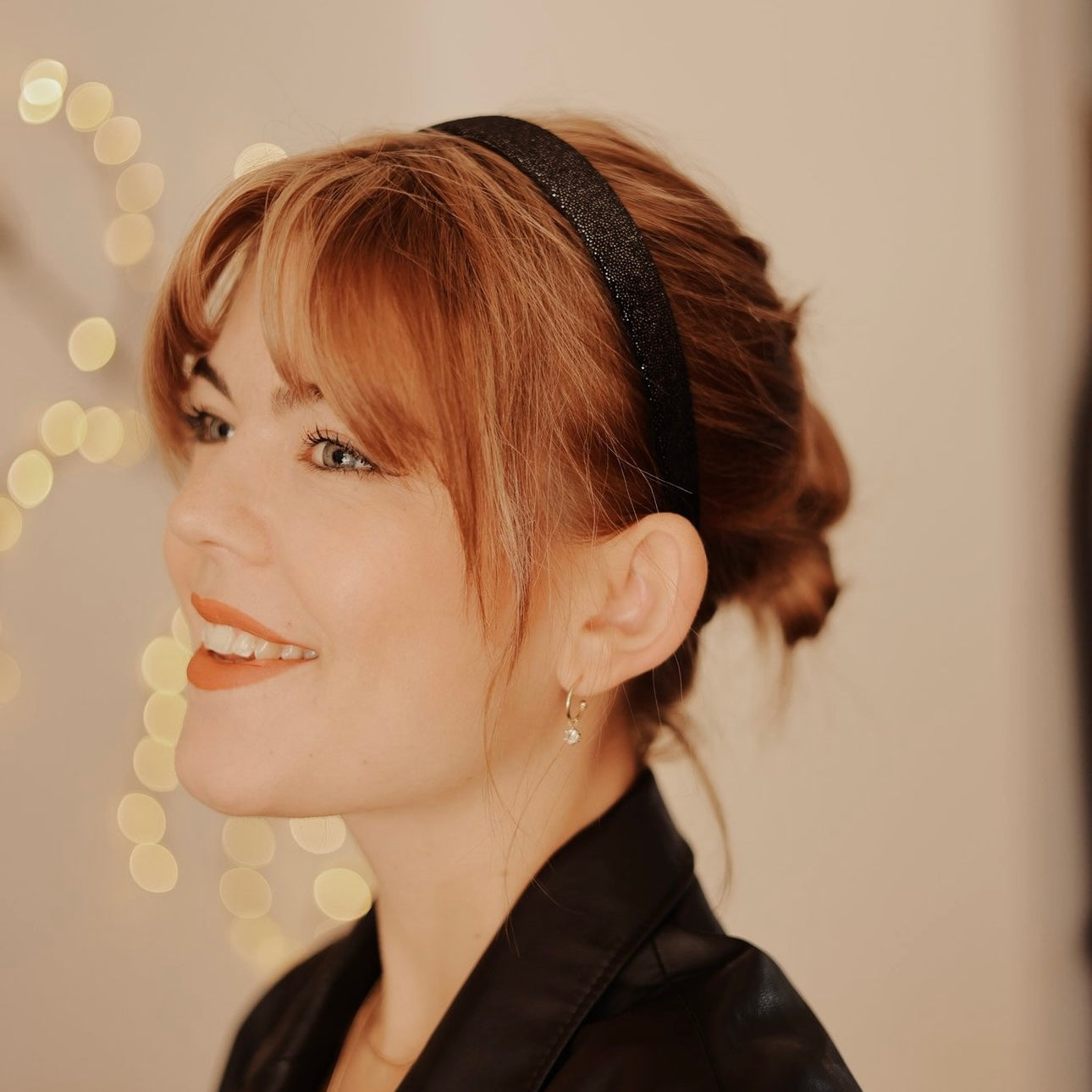 Anna - Glitzer Schwarz Haarreif