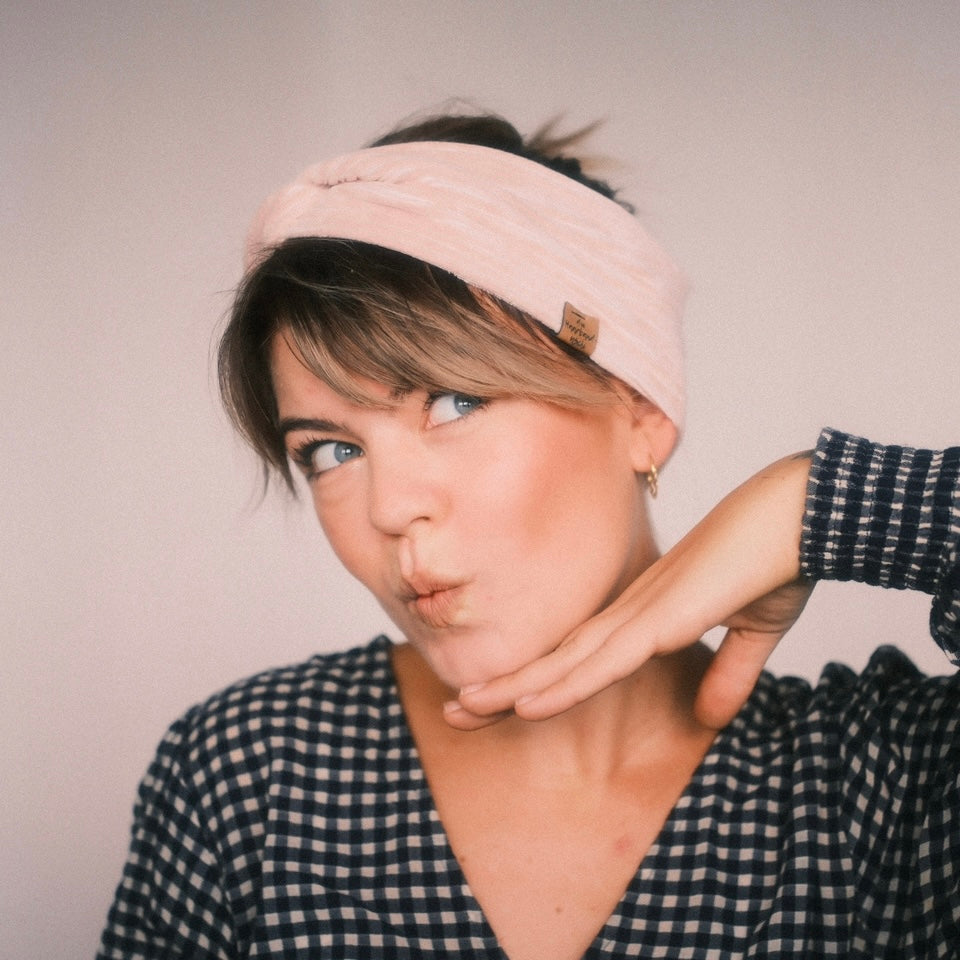 Basic Haarband - Cord Rosa