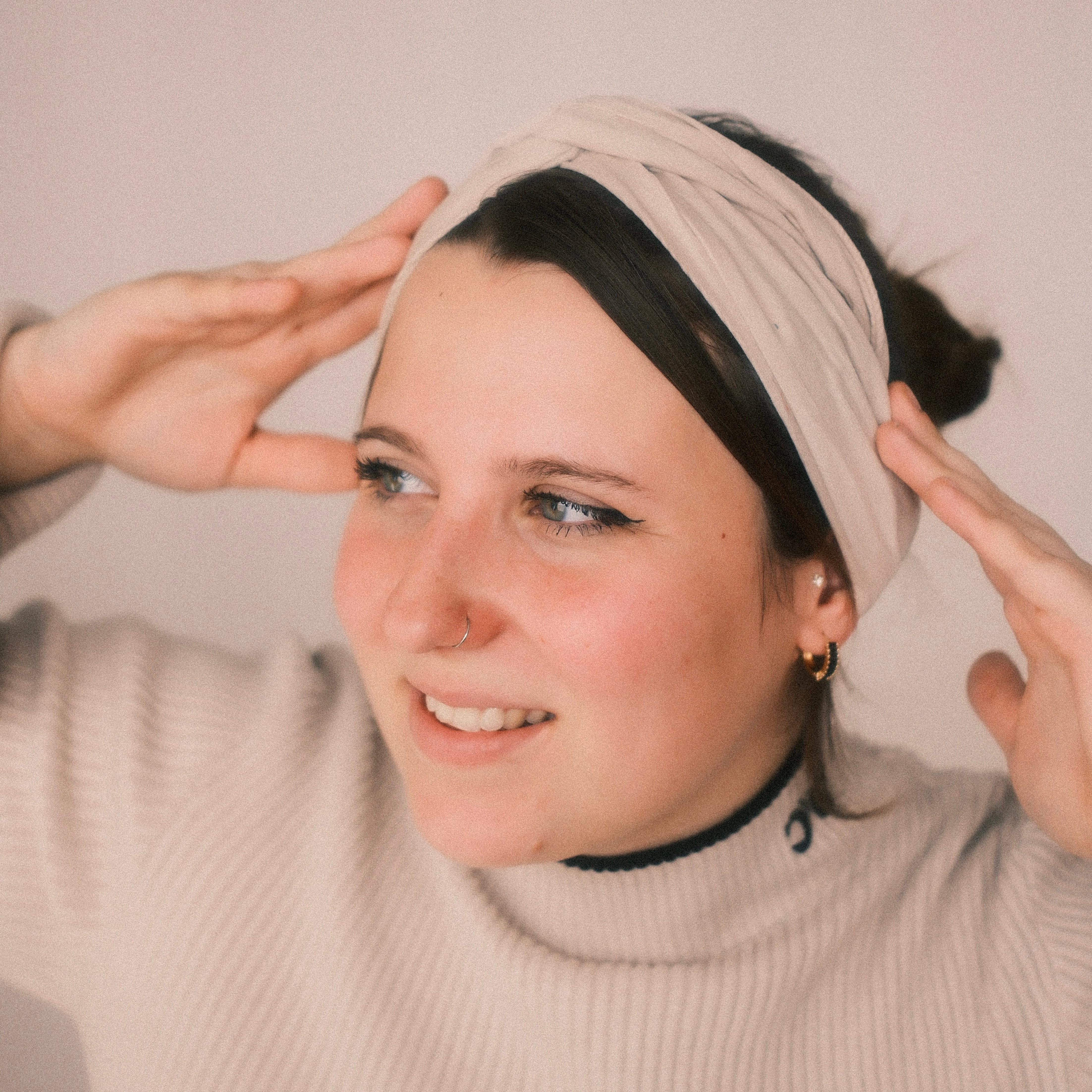 Drahthaarband - Feincord Beige