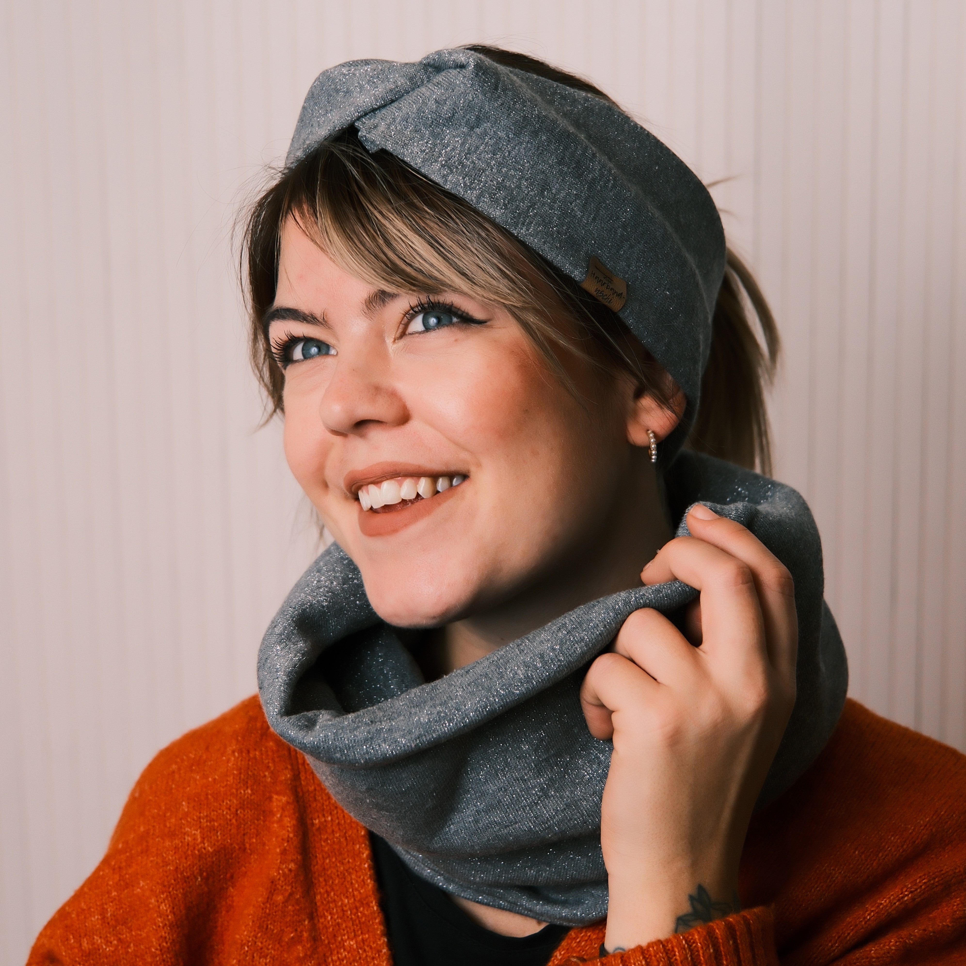 Basic Haarband - Glitzer Grau