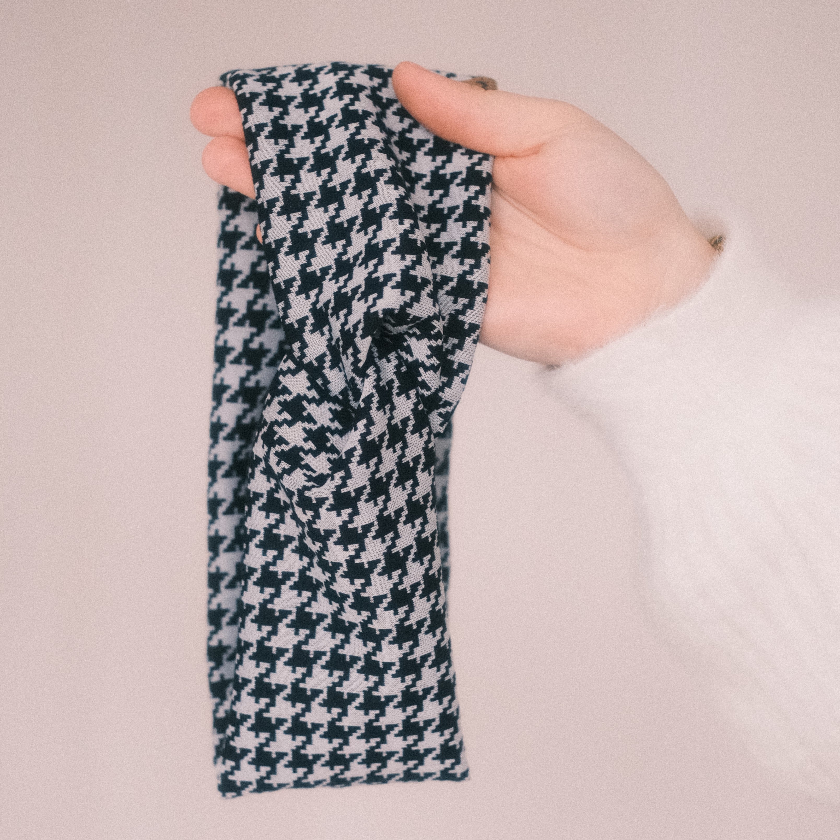 Basic Haarband - Hahnentritt Schwarz/Weiß