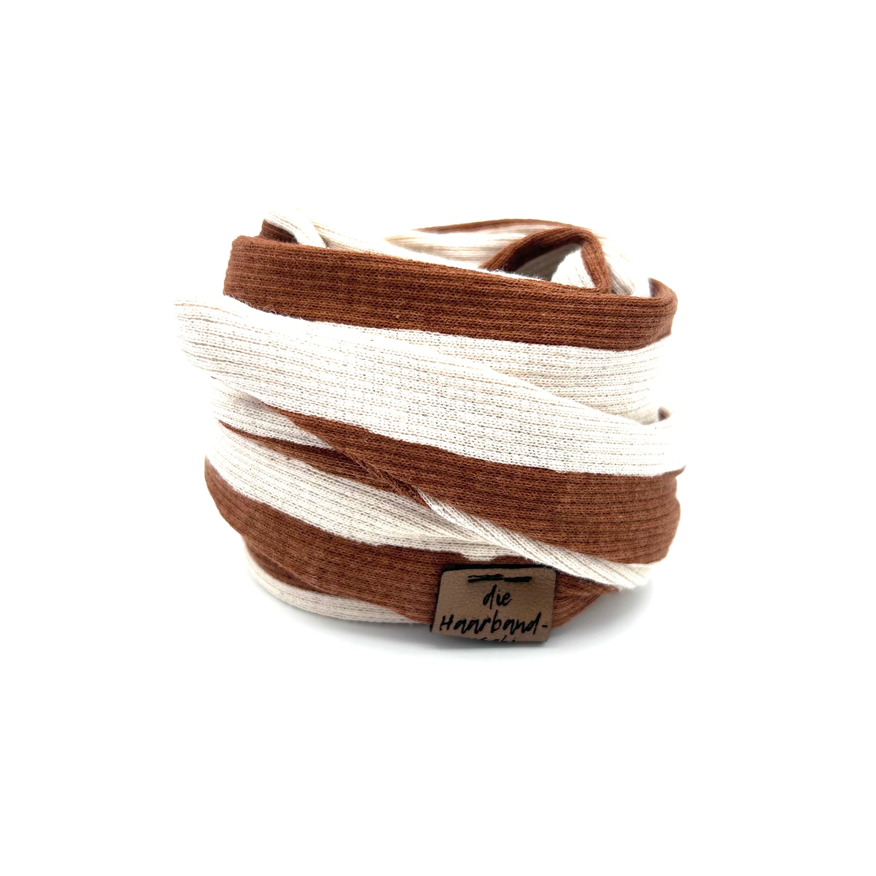 Drahthaarband schmal - Stripes Braun