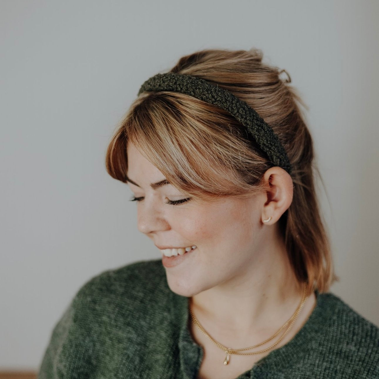 Lina Teddy Waldgrün Haarreif