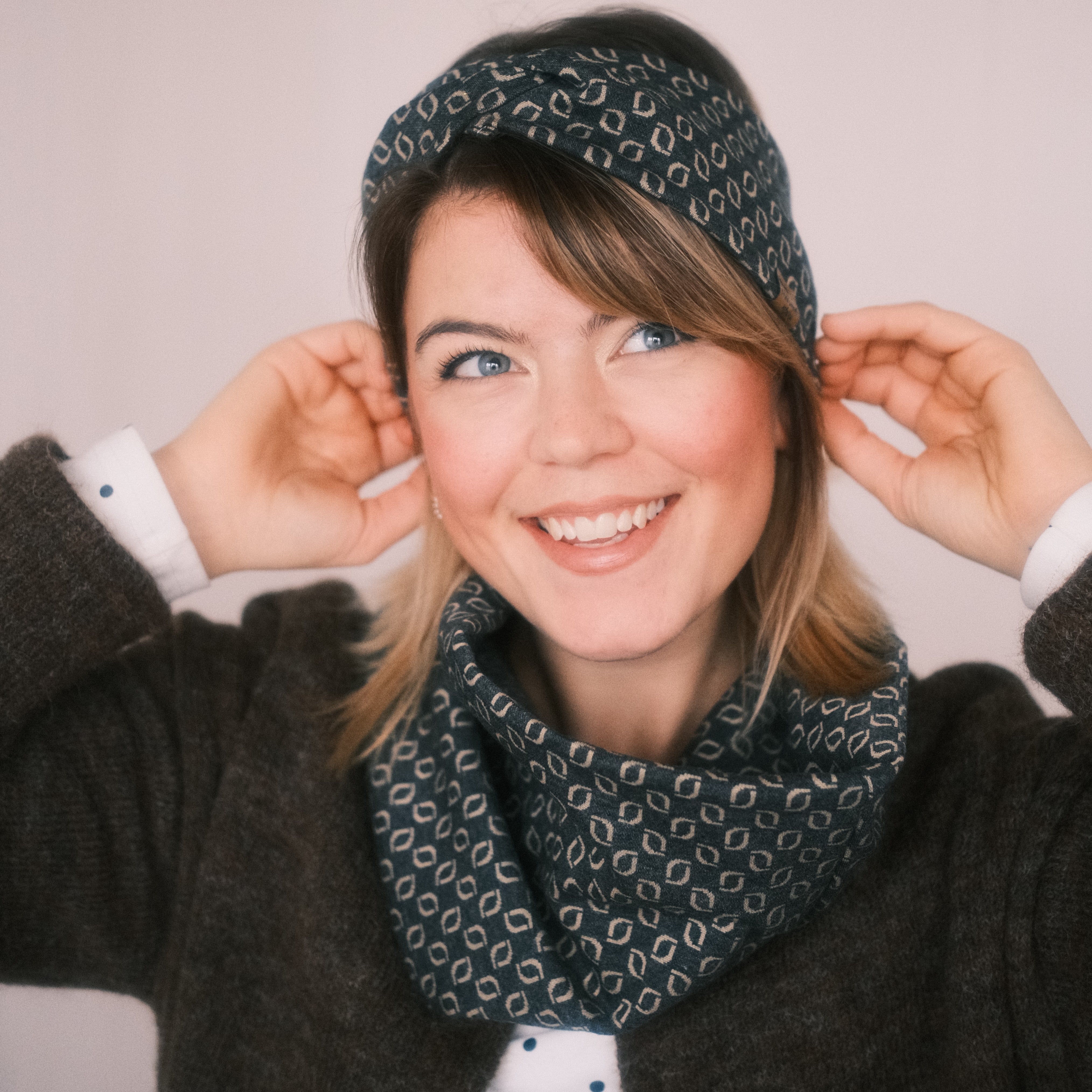 Basic Haarband - Geo Anthrazit