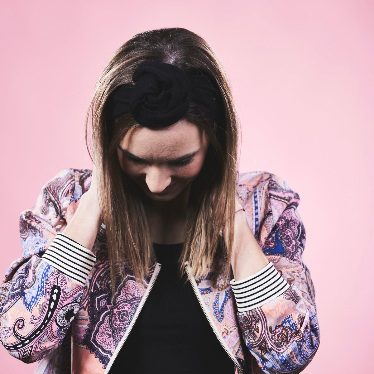 Drahthaarband Musselin schwarz