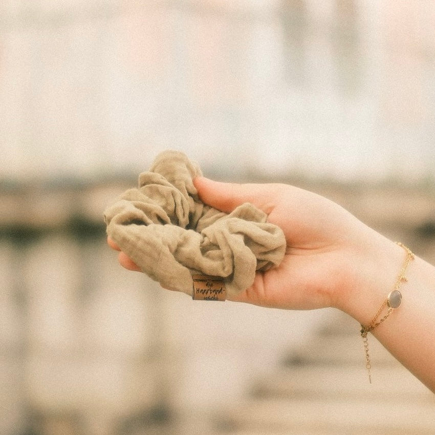 Scrunchie Musselin Pistazie