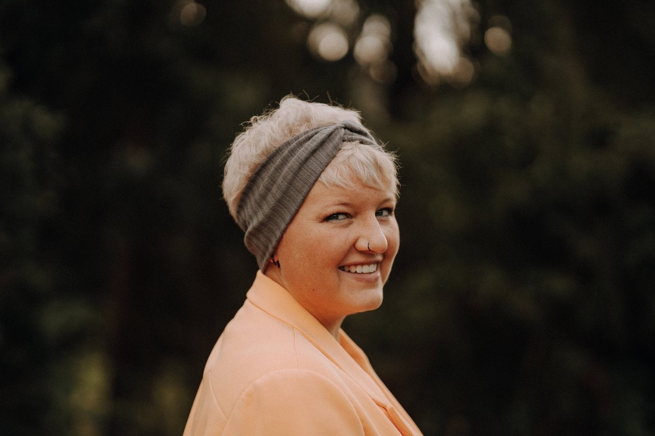 Haarband Basic Strick Grau