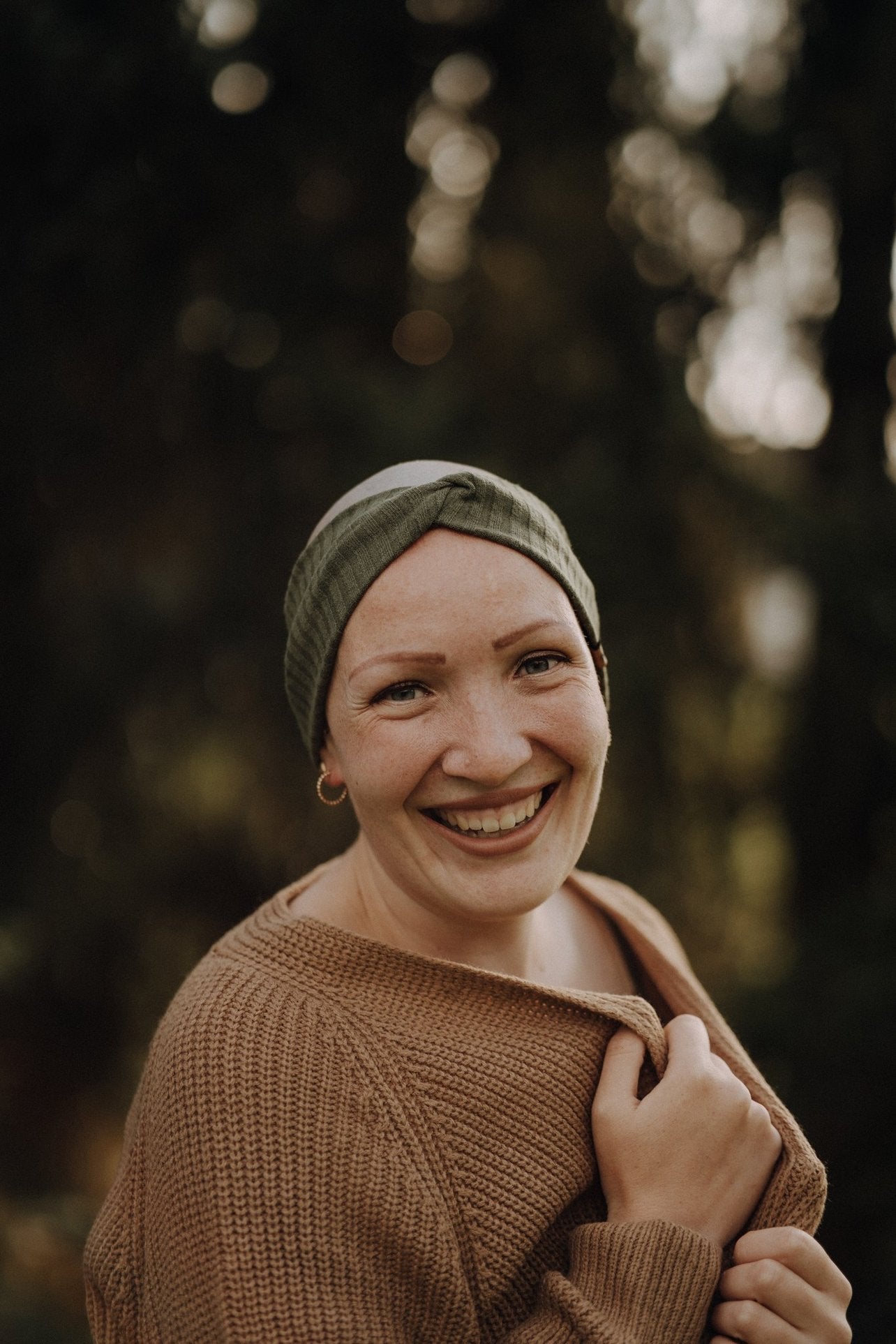 Haarband Basic Strick Khaki