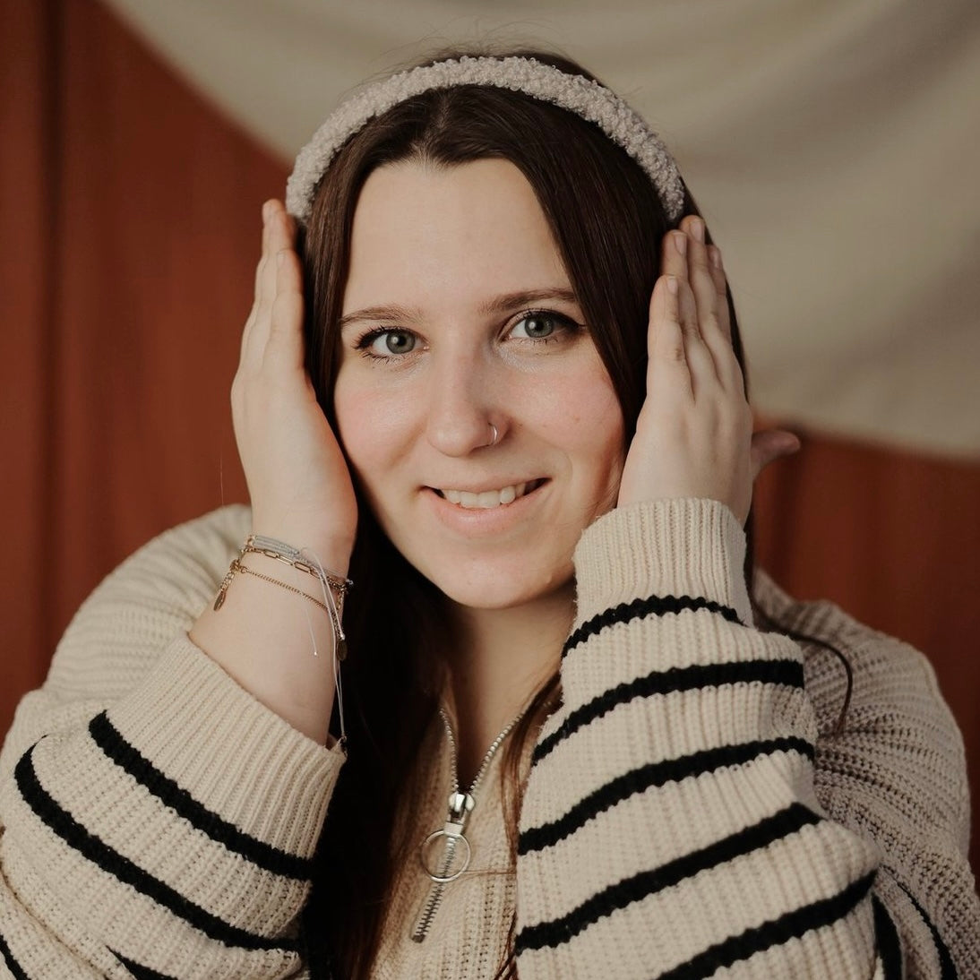 Lina Teddy Greige Haarreif