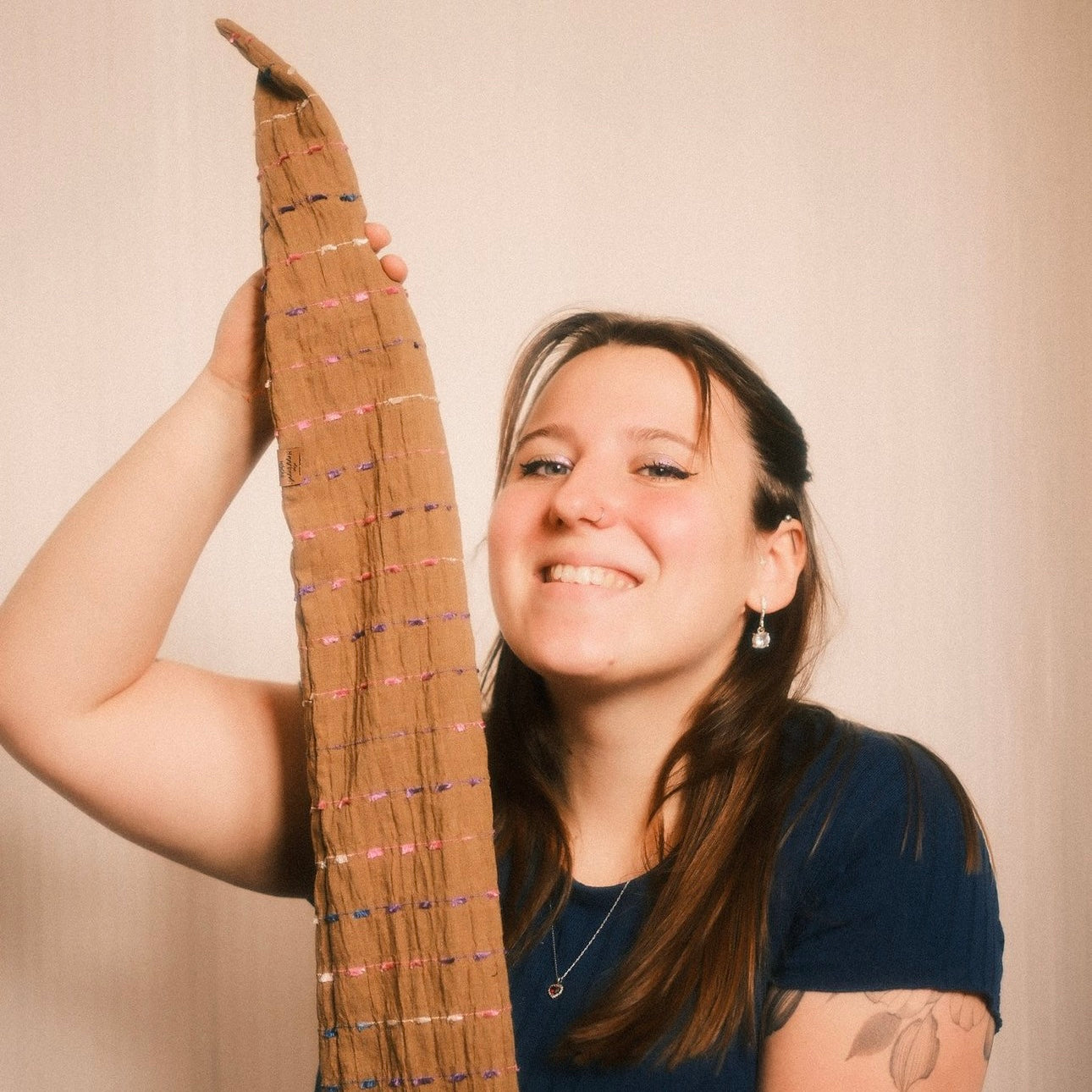 Drahthaarband breit Boho braun