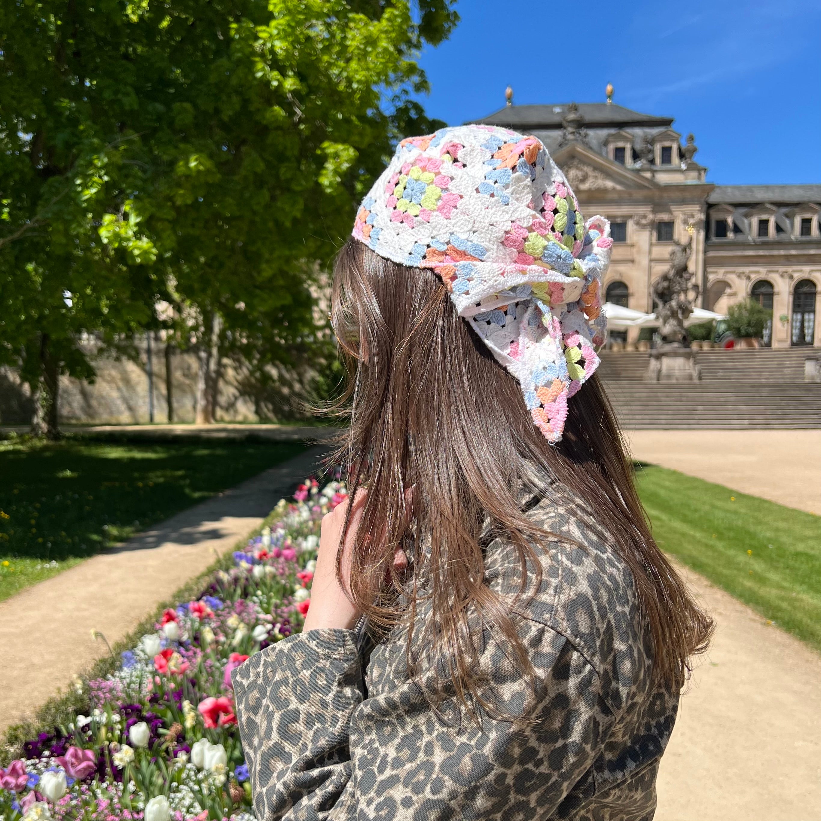 Bandana - Blumen Stick