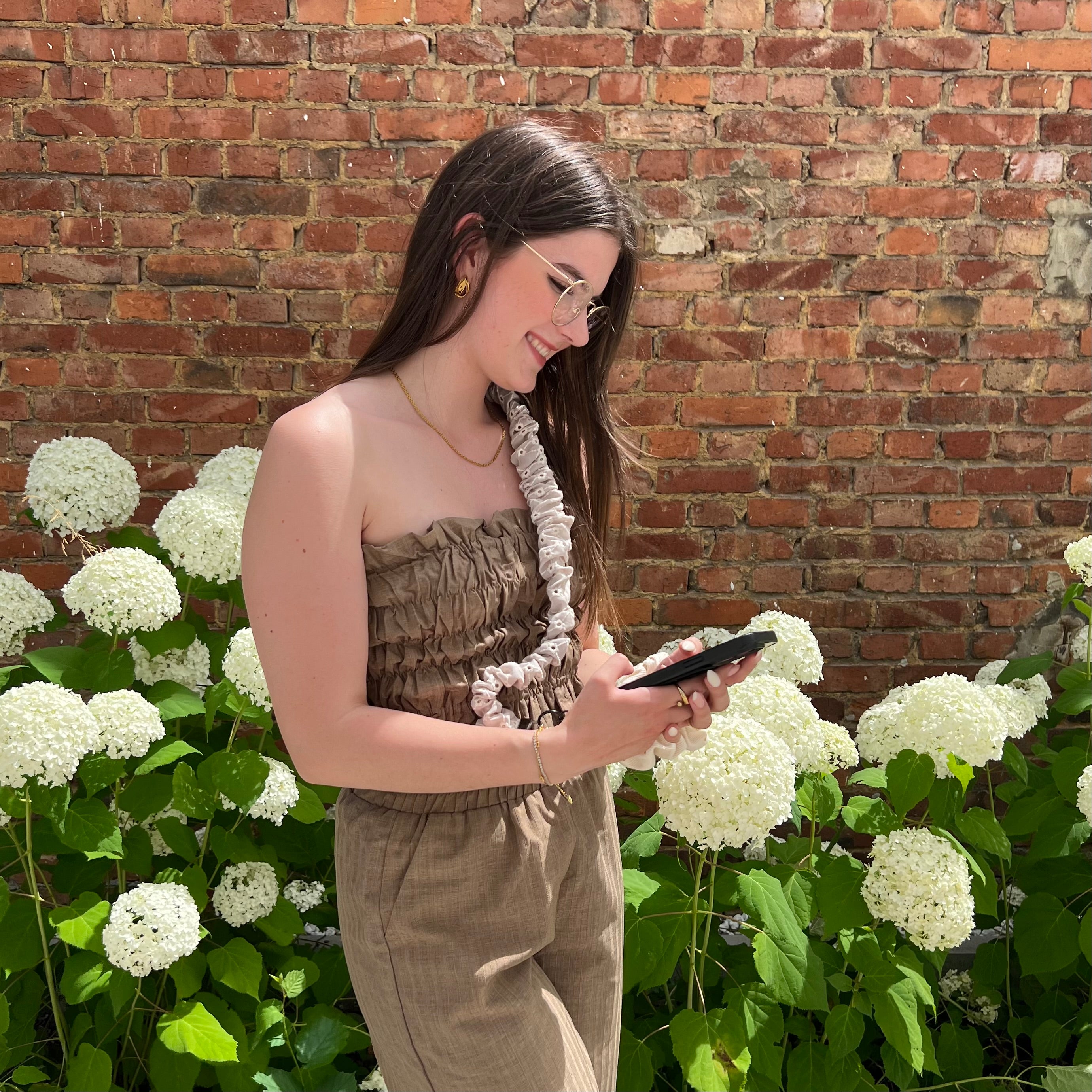 Handykette - Polka Stick Grau