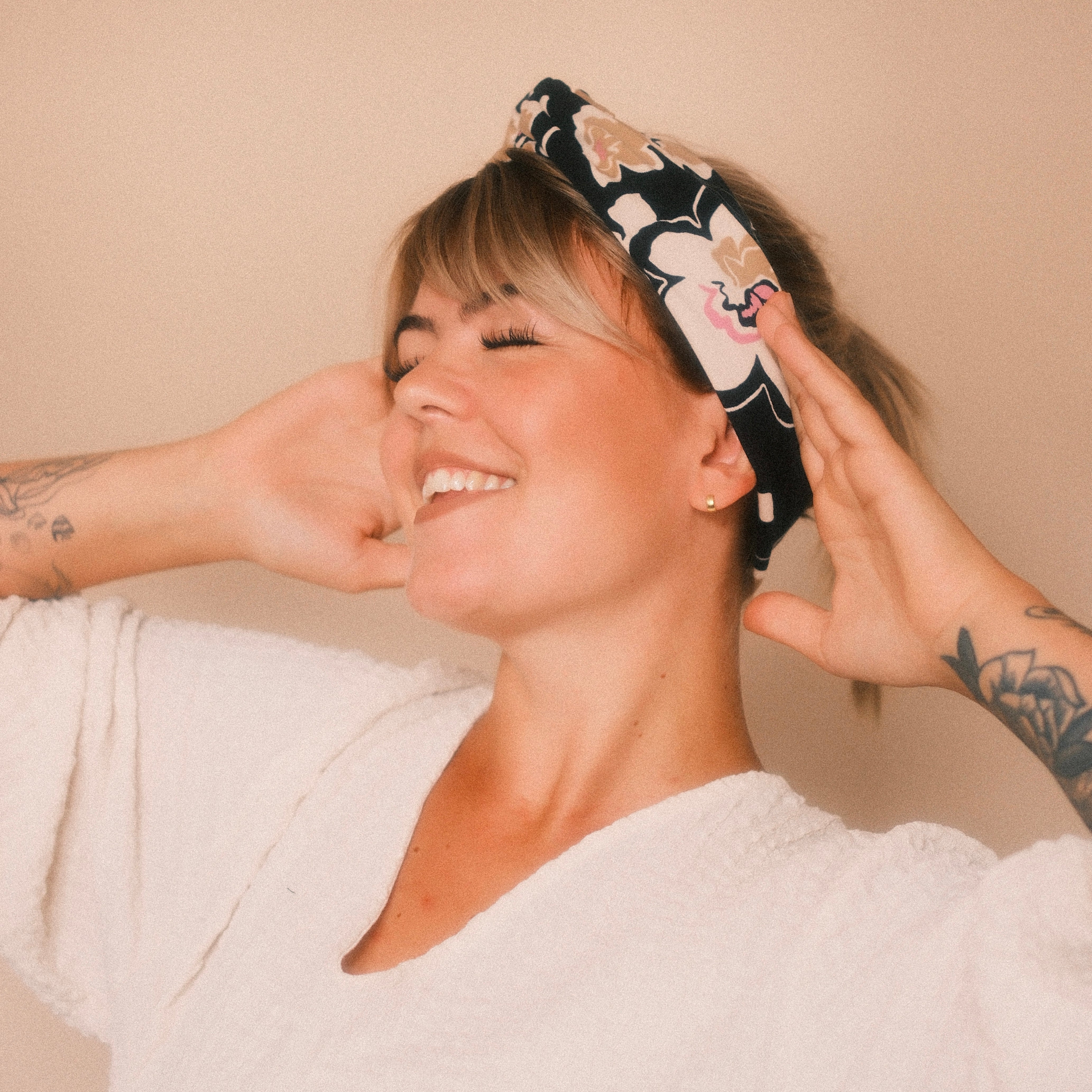 Drahthaarband schmal - Blume Retro