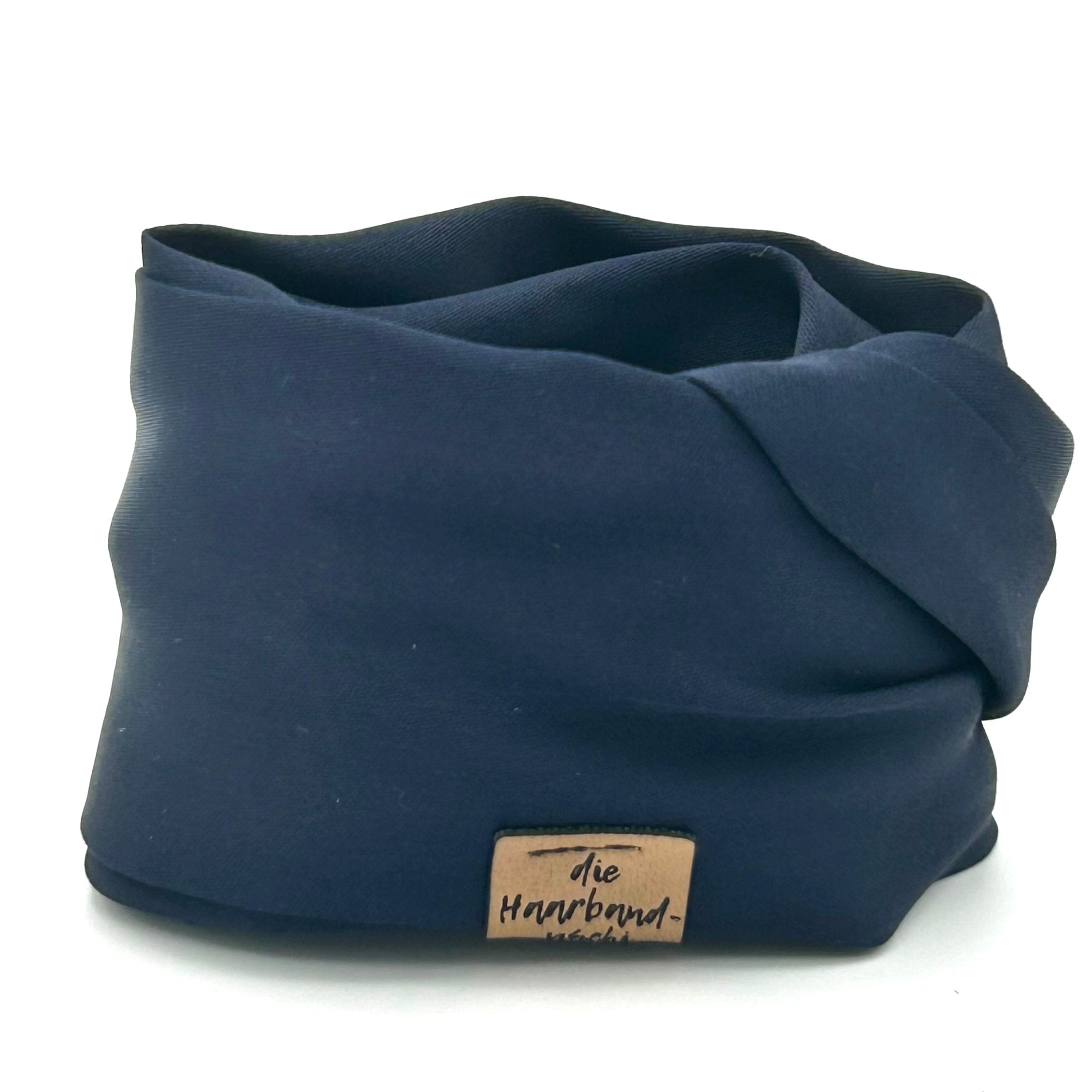 Drahthaarband Satin Dunkelblau