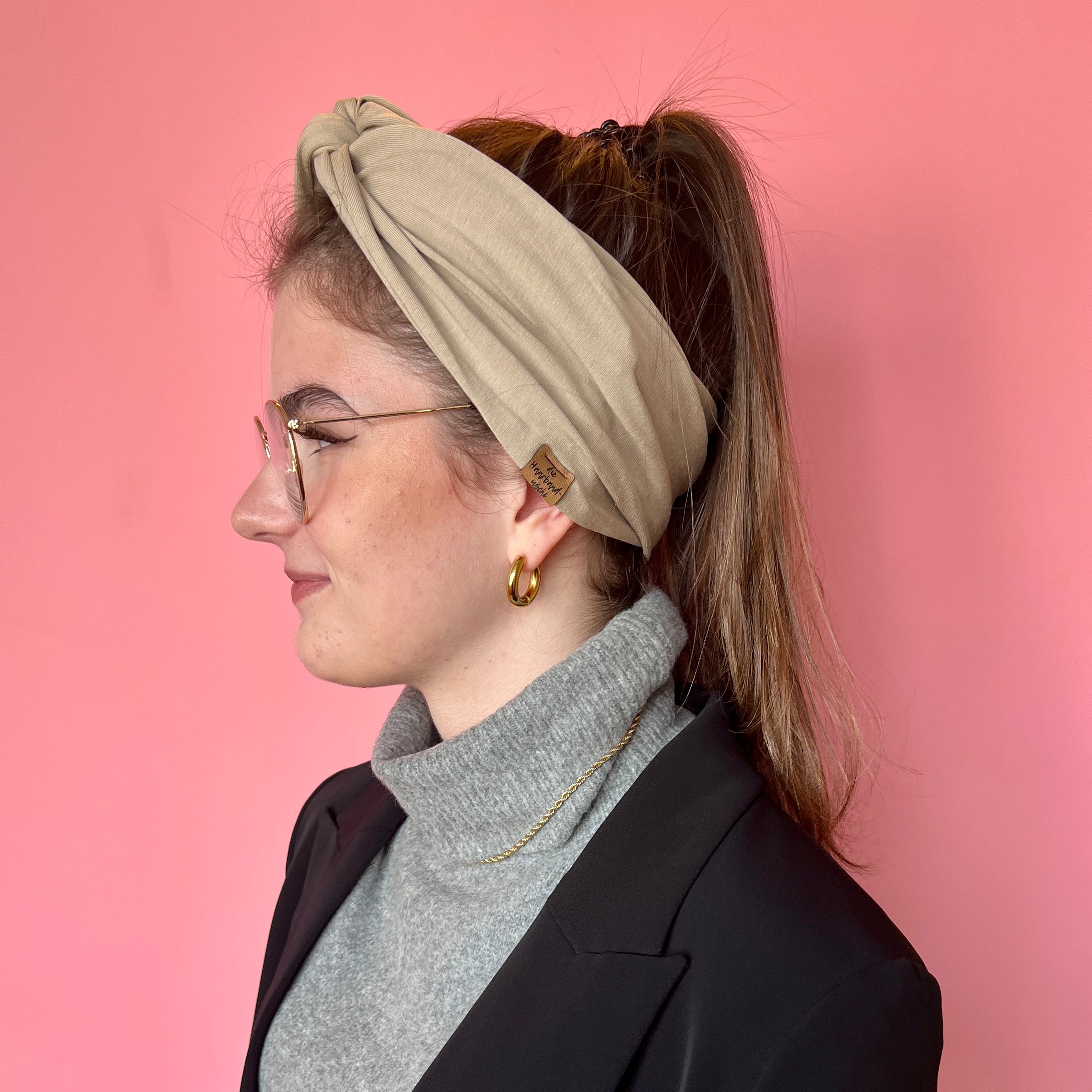 Drahthaarband breit - Beige