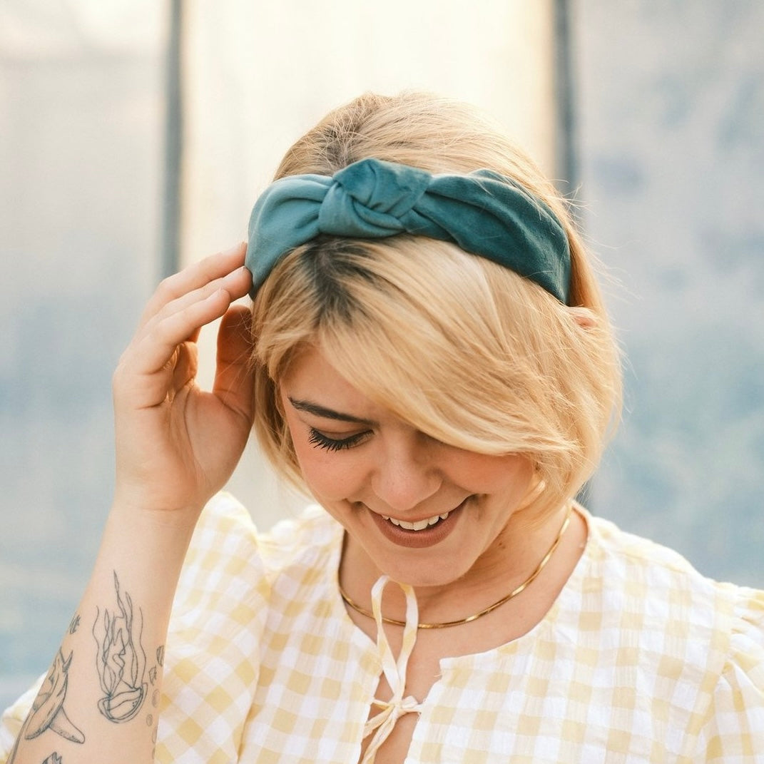 Elli - Paradiestürkis Haarreif Knoten