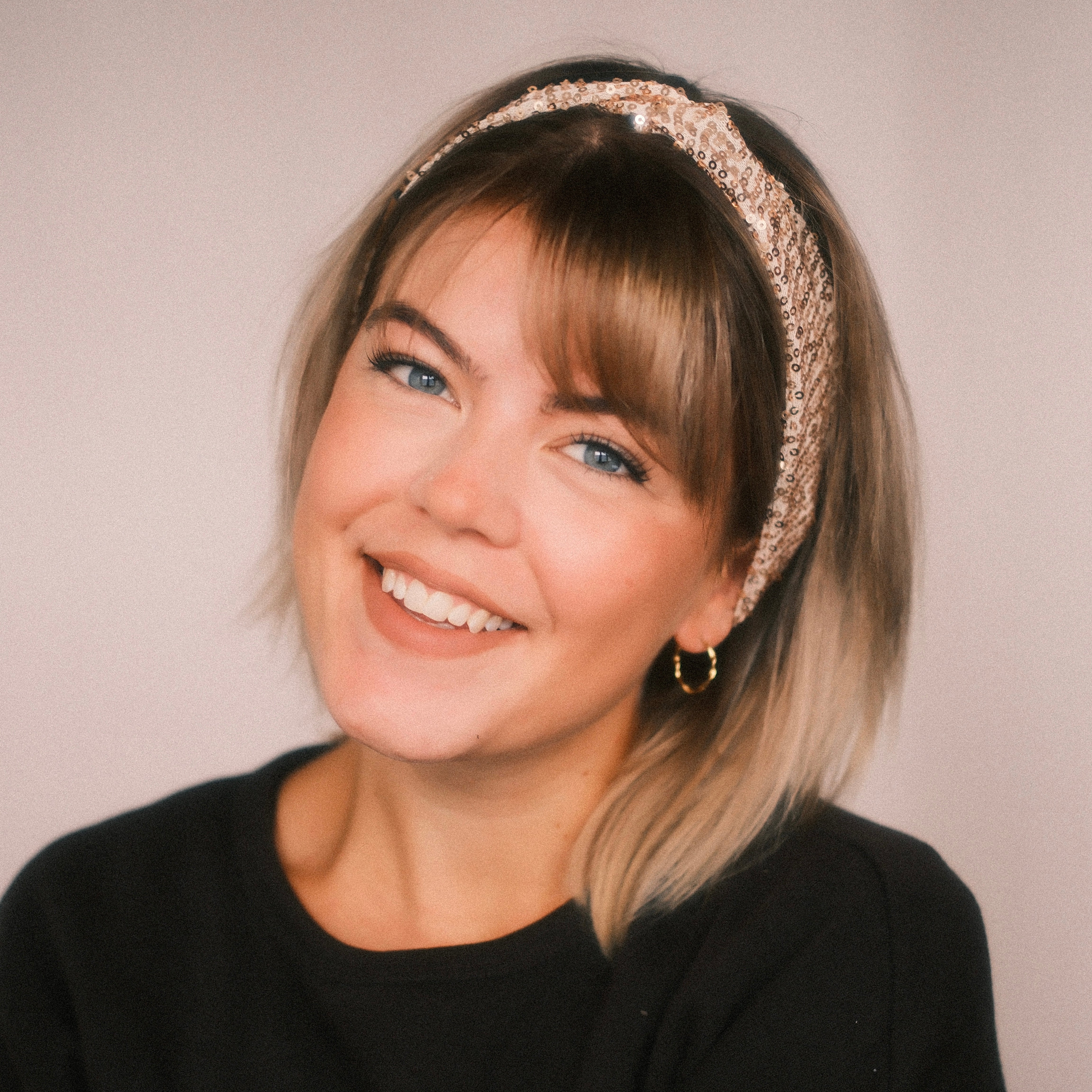 Basic Haarband - Pailletten Golden