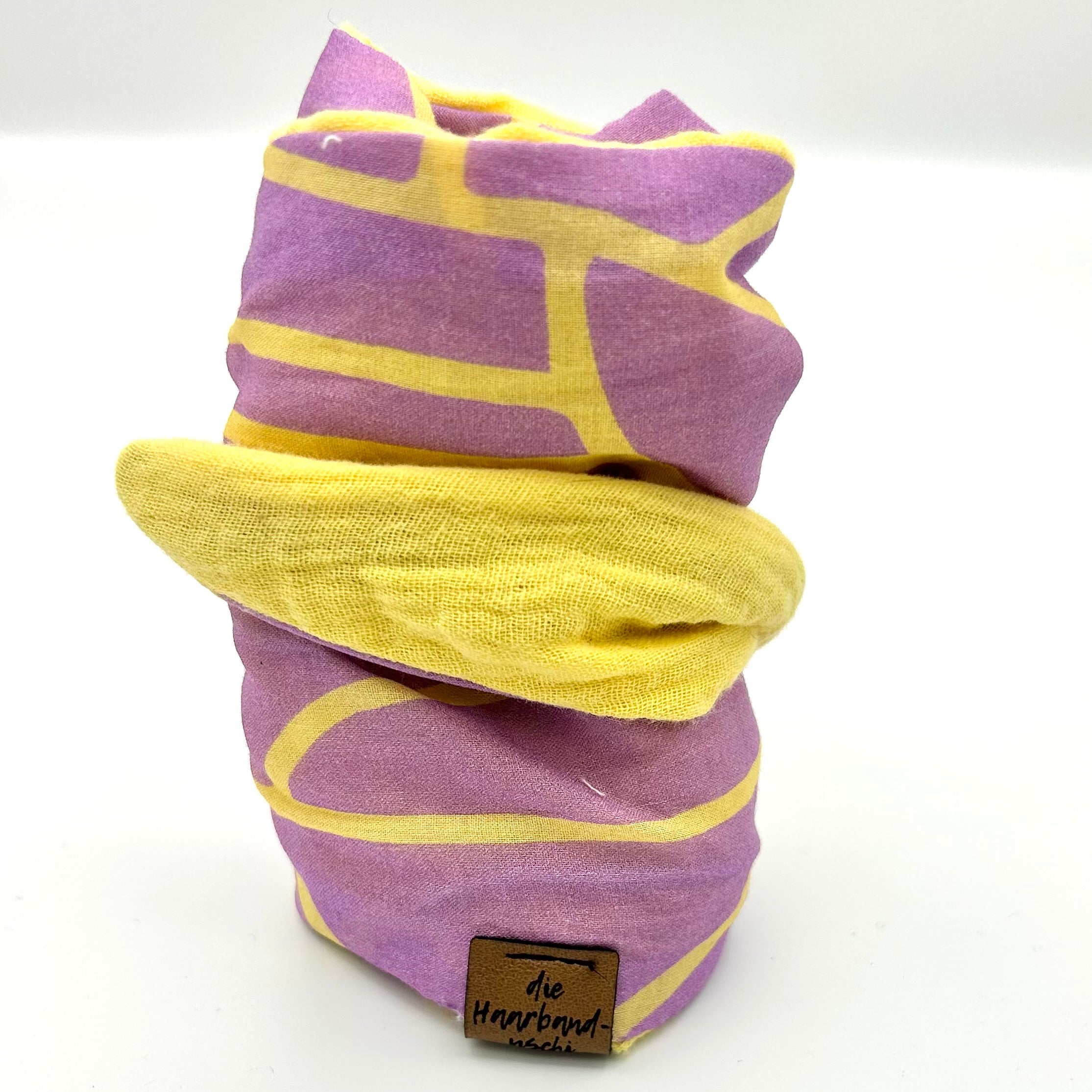 Drahthaarband breit 2 Seiten Neon Flieder/Gelb