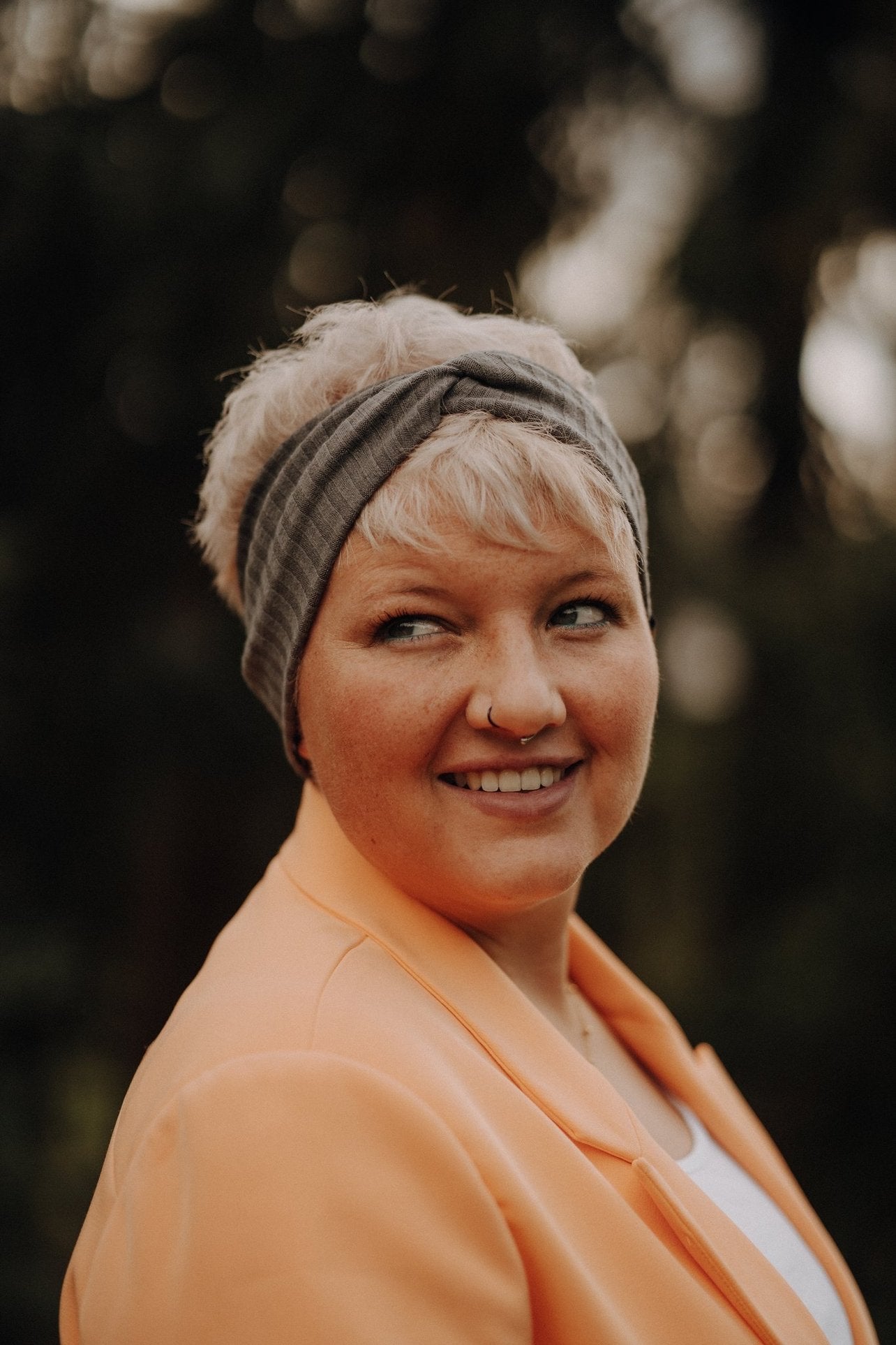 Haarband Basic Strick Grau